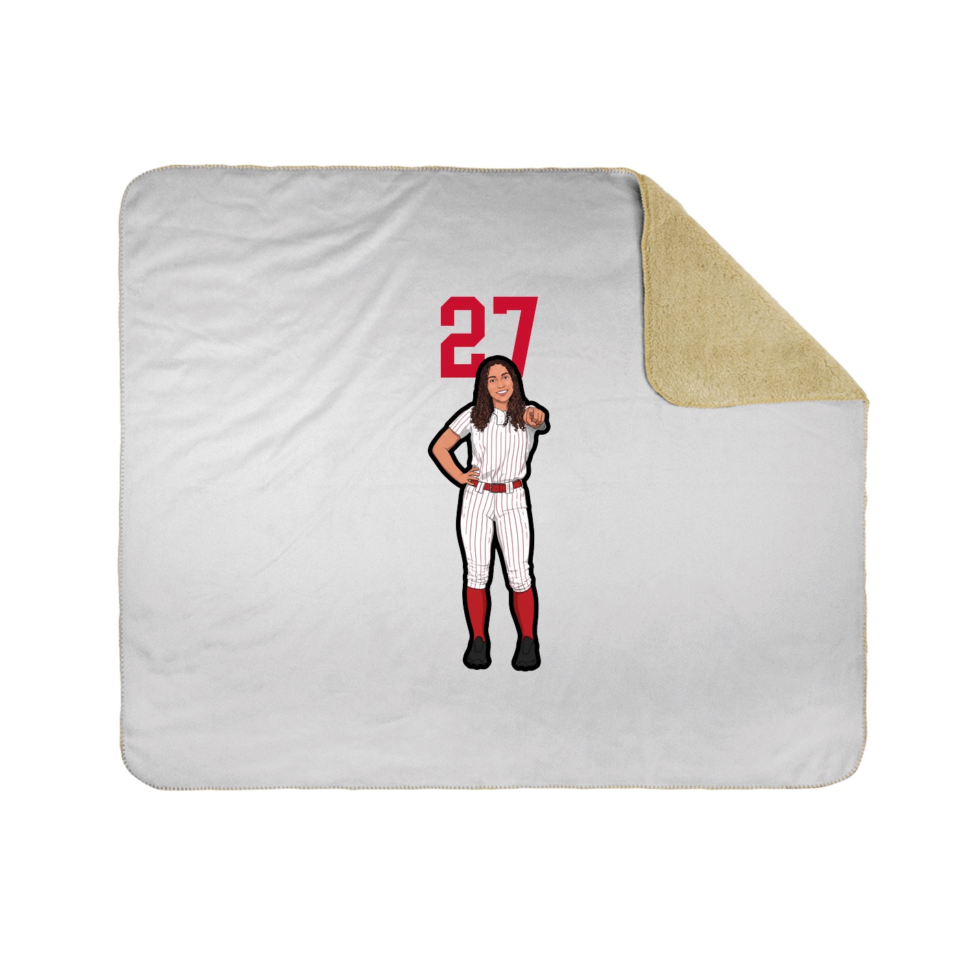Throw Blanket — Number Top in White
