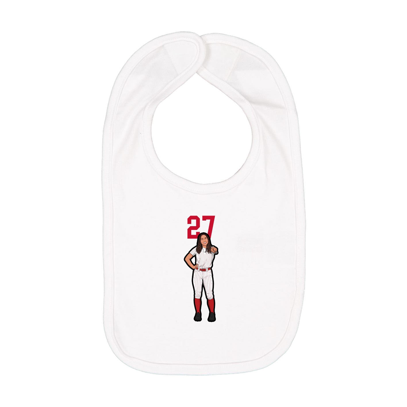 Infant Bib — Number Top in White