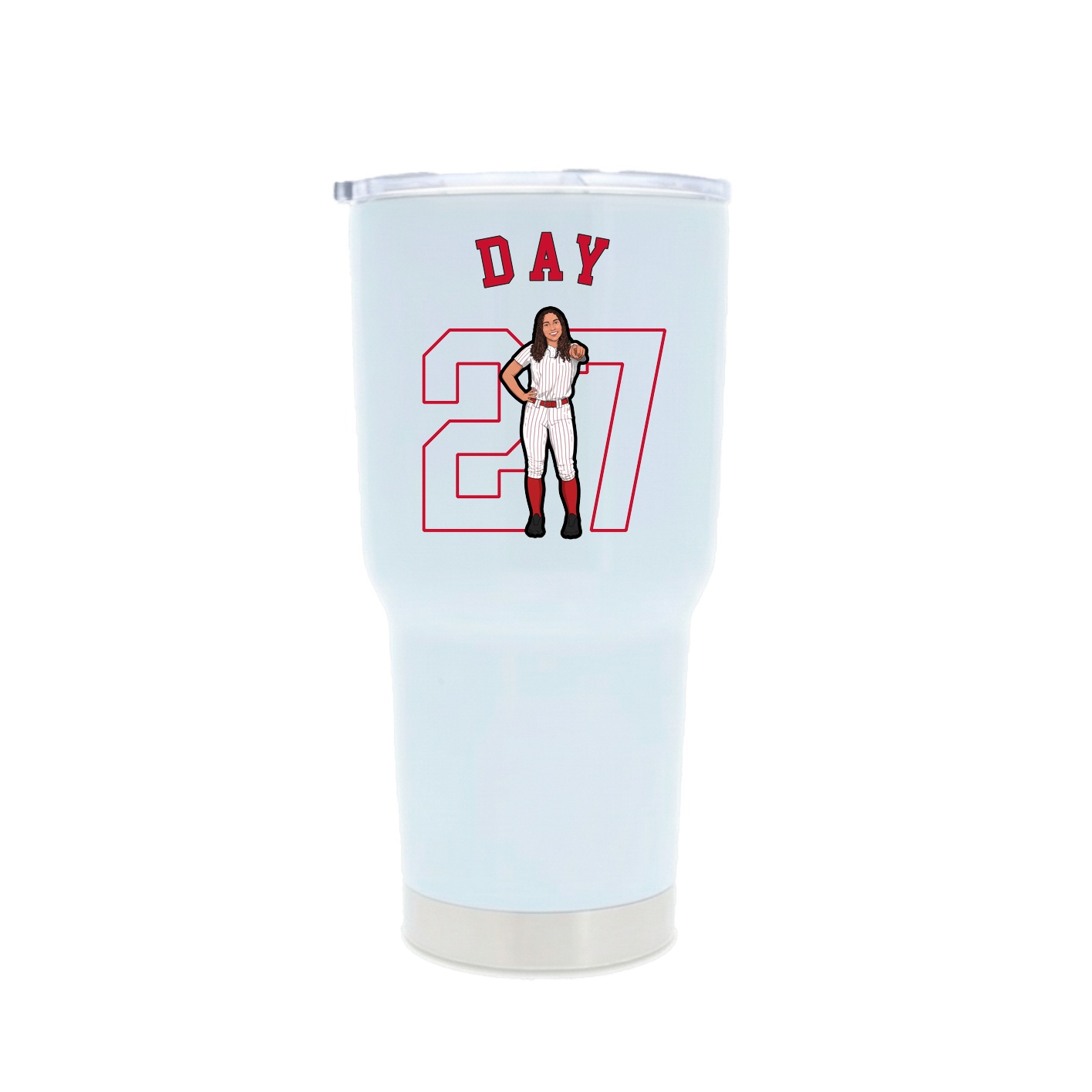 30oz Stainless Steel Tumbler — Shirsey Arch in White
