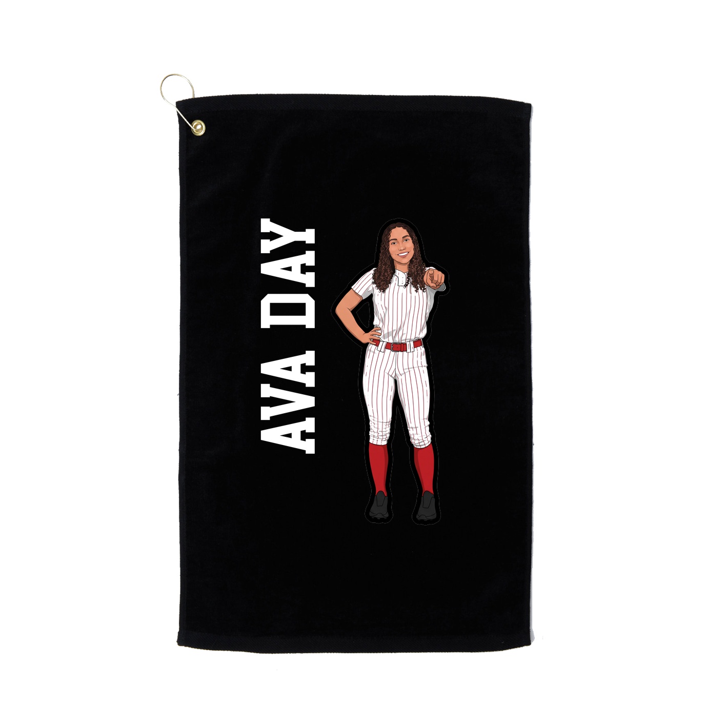 Golf Towel — Name Vertical in Black