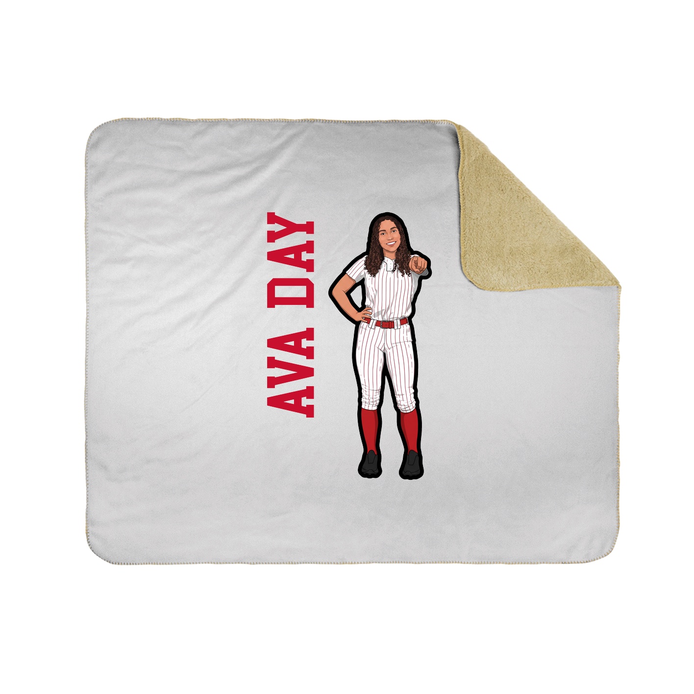 Throw Blanket — Name Vertical in White