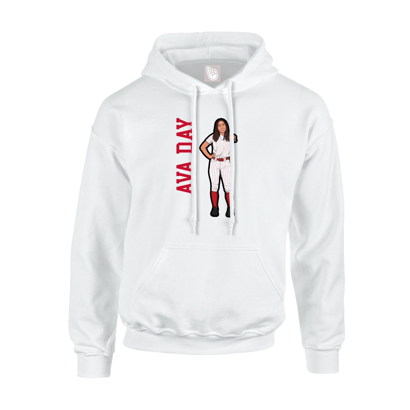 Hoodie — Name Vertical in White