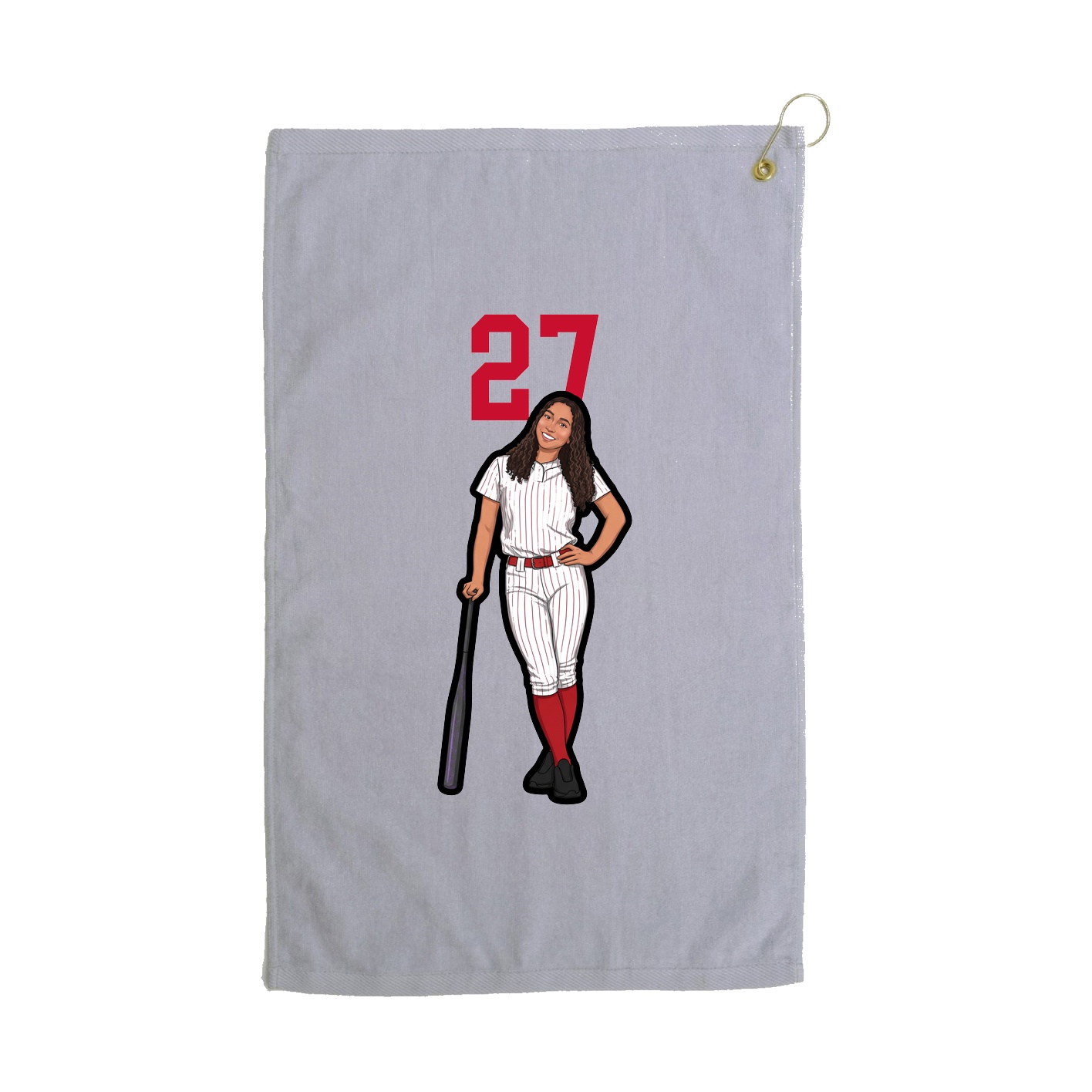Golf Towel — Number Top in Grey