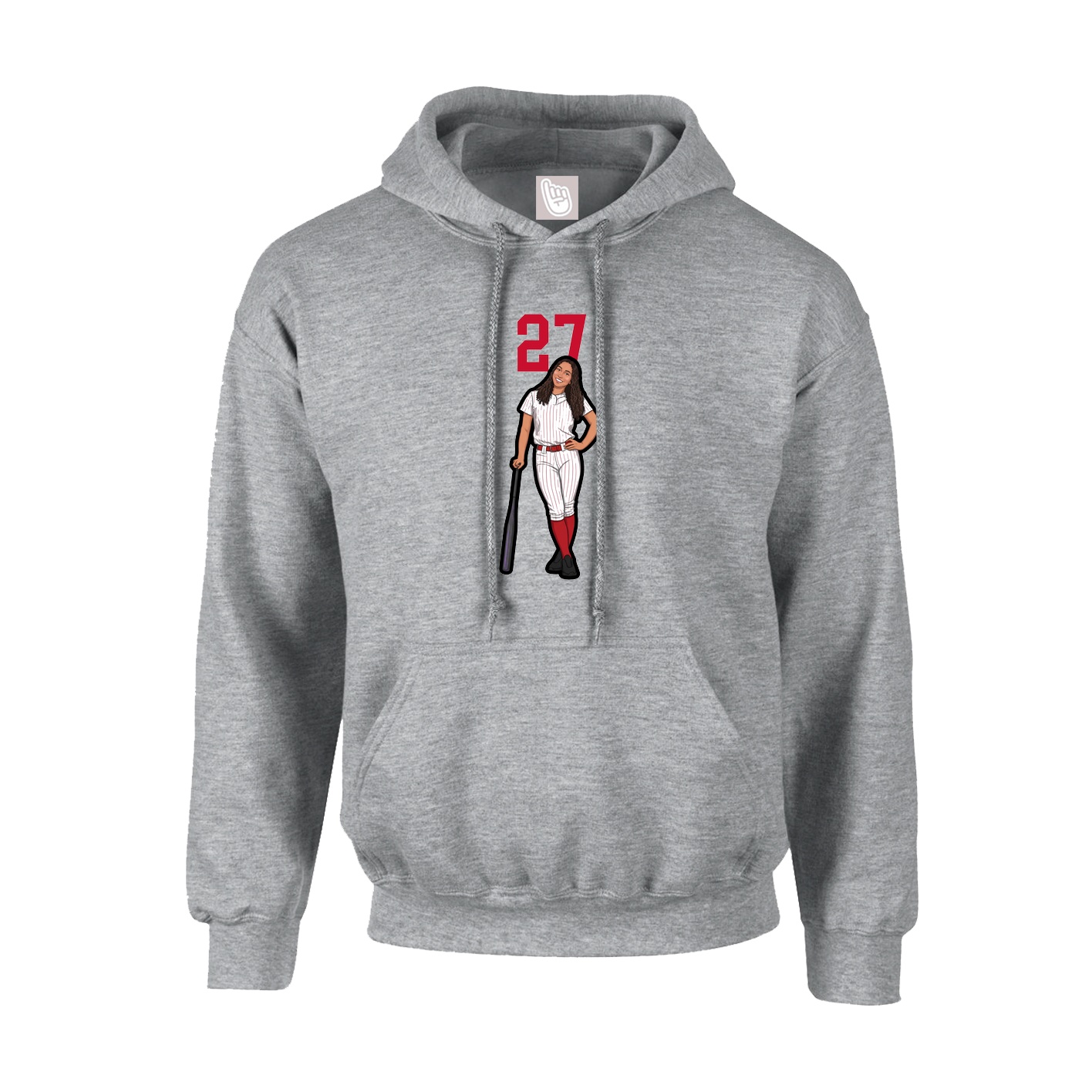 Hoodie — Number Top in Grey