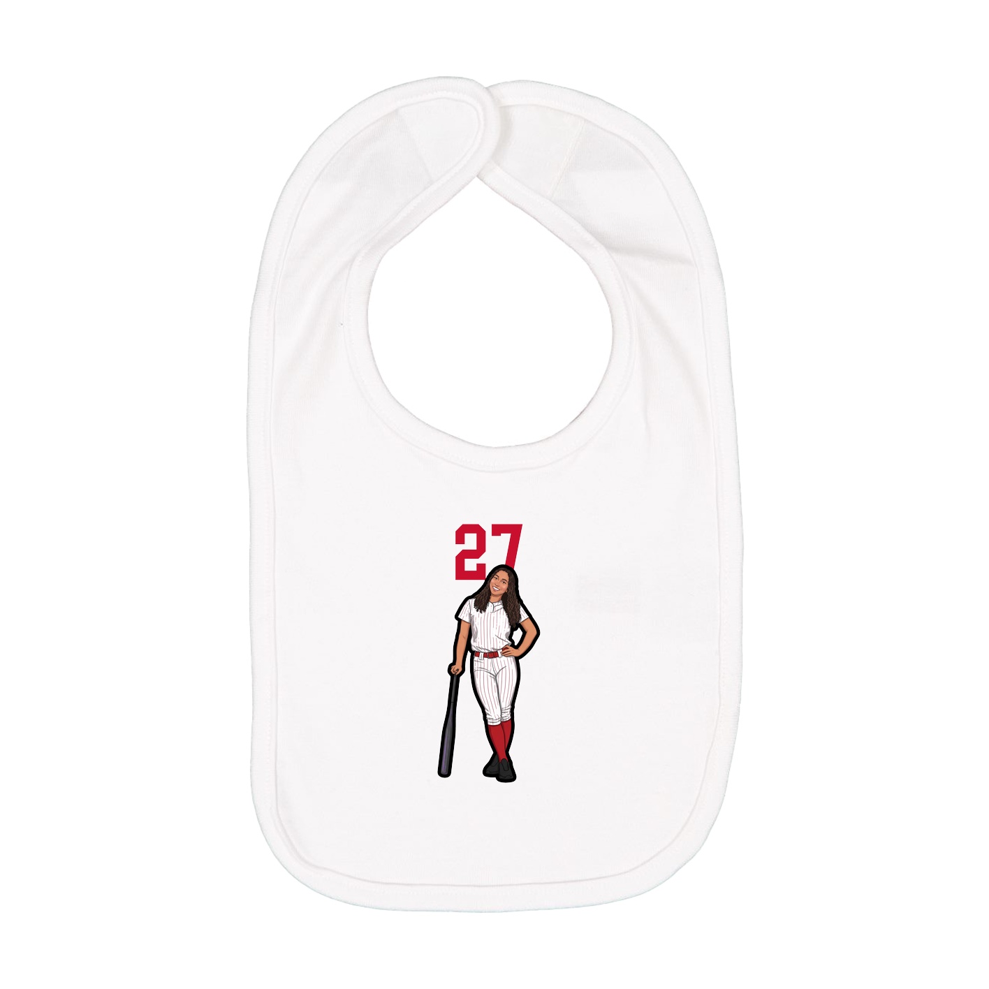 Infant Bib — Number Top in White