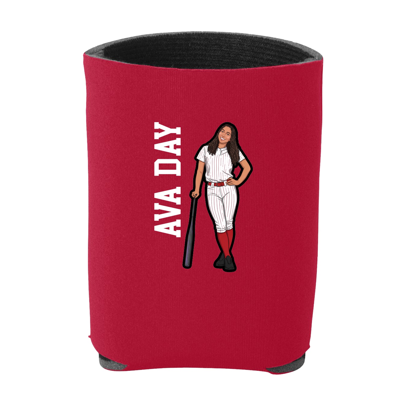 Can Holder — Name Vertical in Red