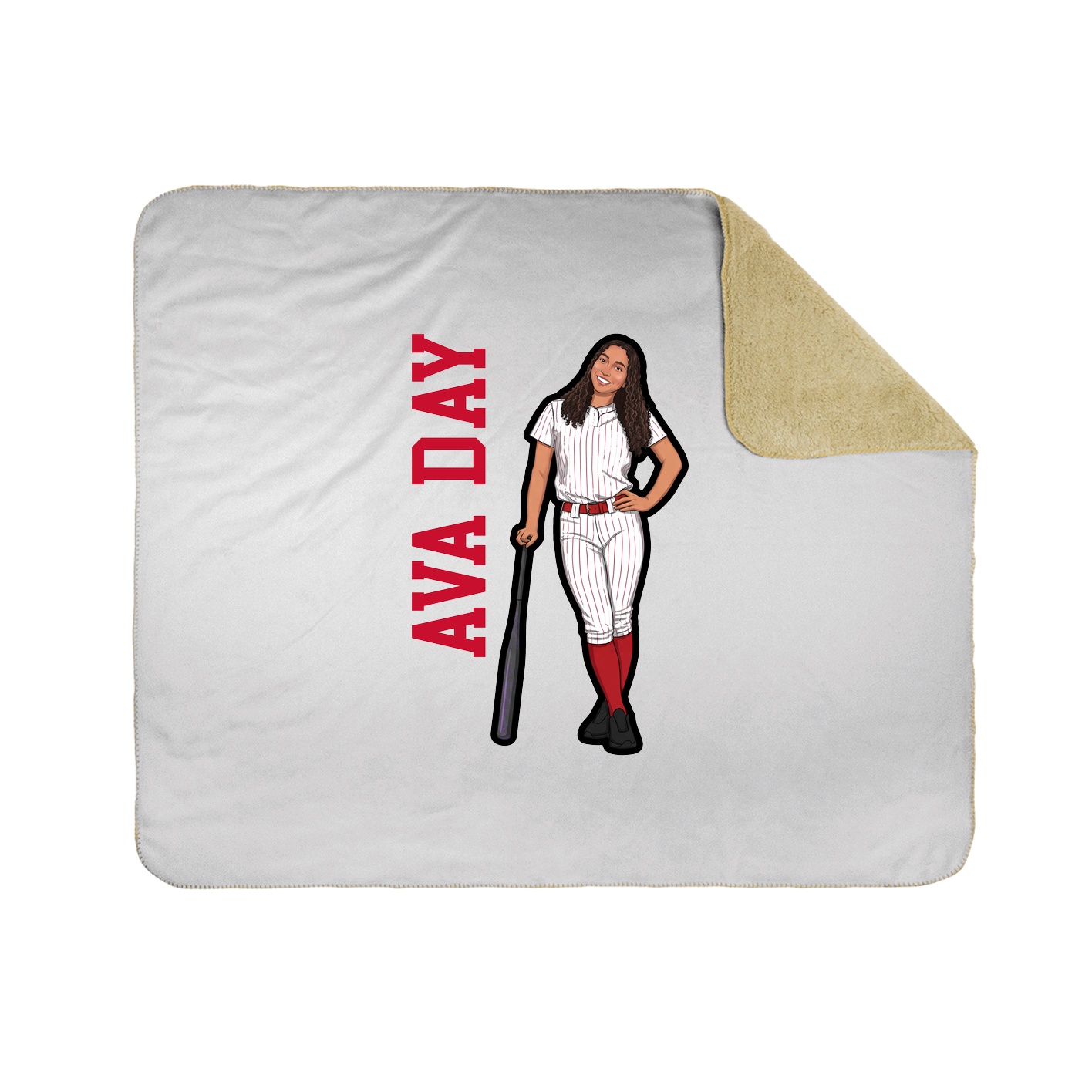 Throw Blanket — Name Vertical in White