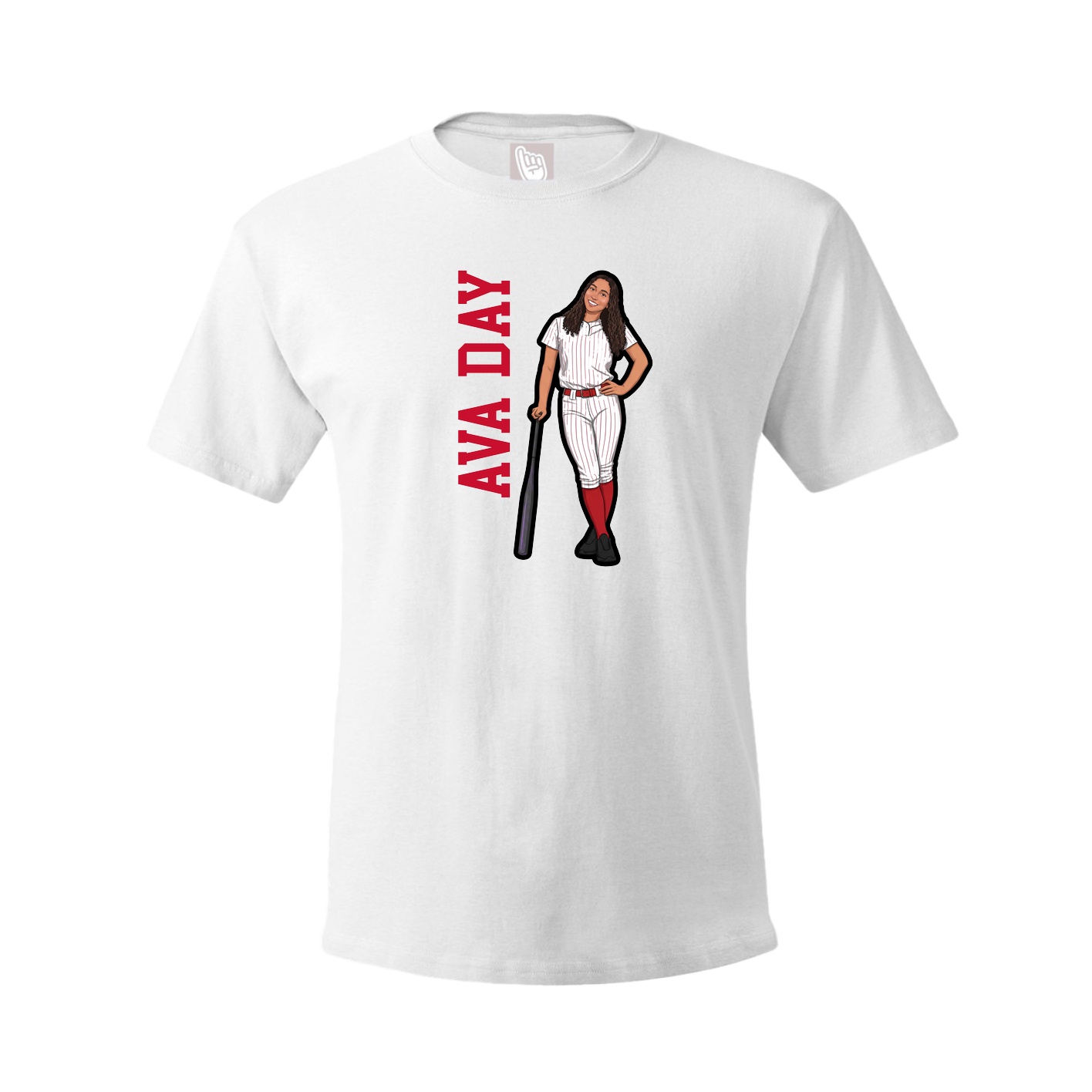 Tee — Name Vertical in White