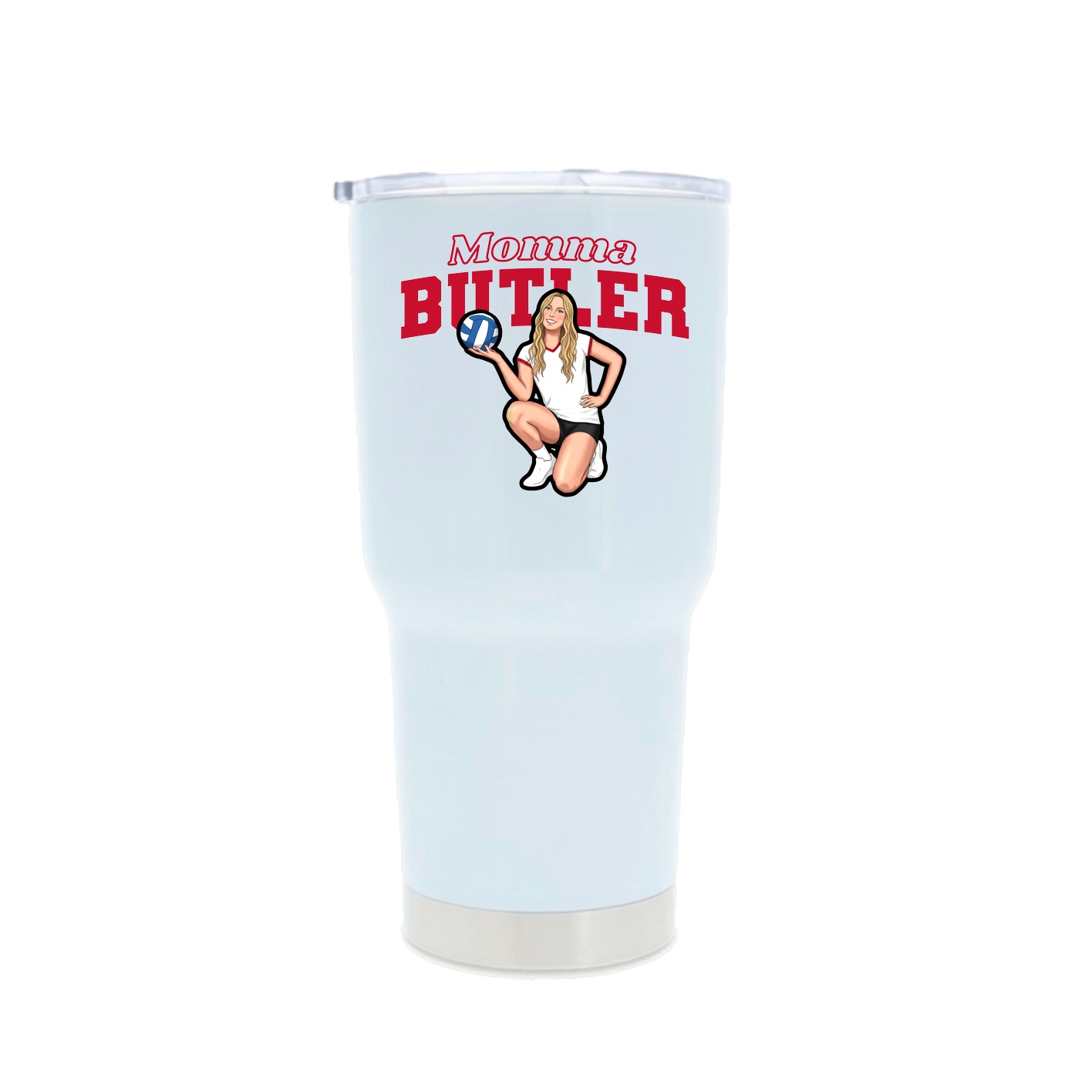 30oz Stainless Steel Tumbler — Mothers Day Block in White