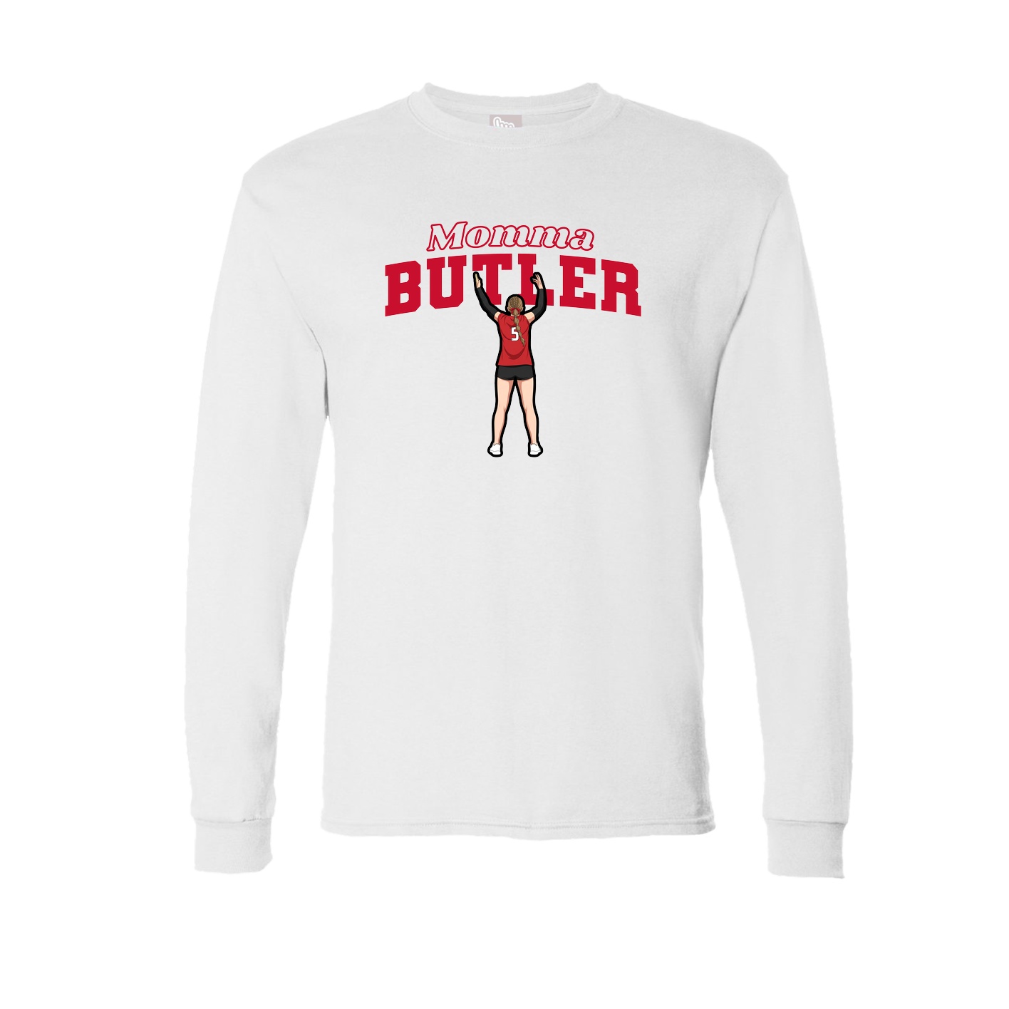 Long Sleeve Tee — Mothers Day Block in White