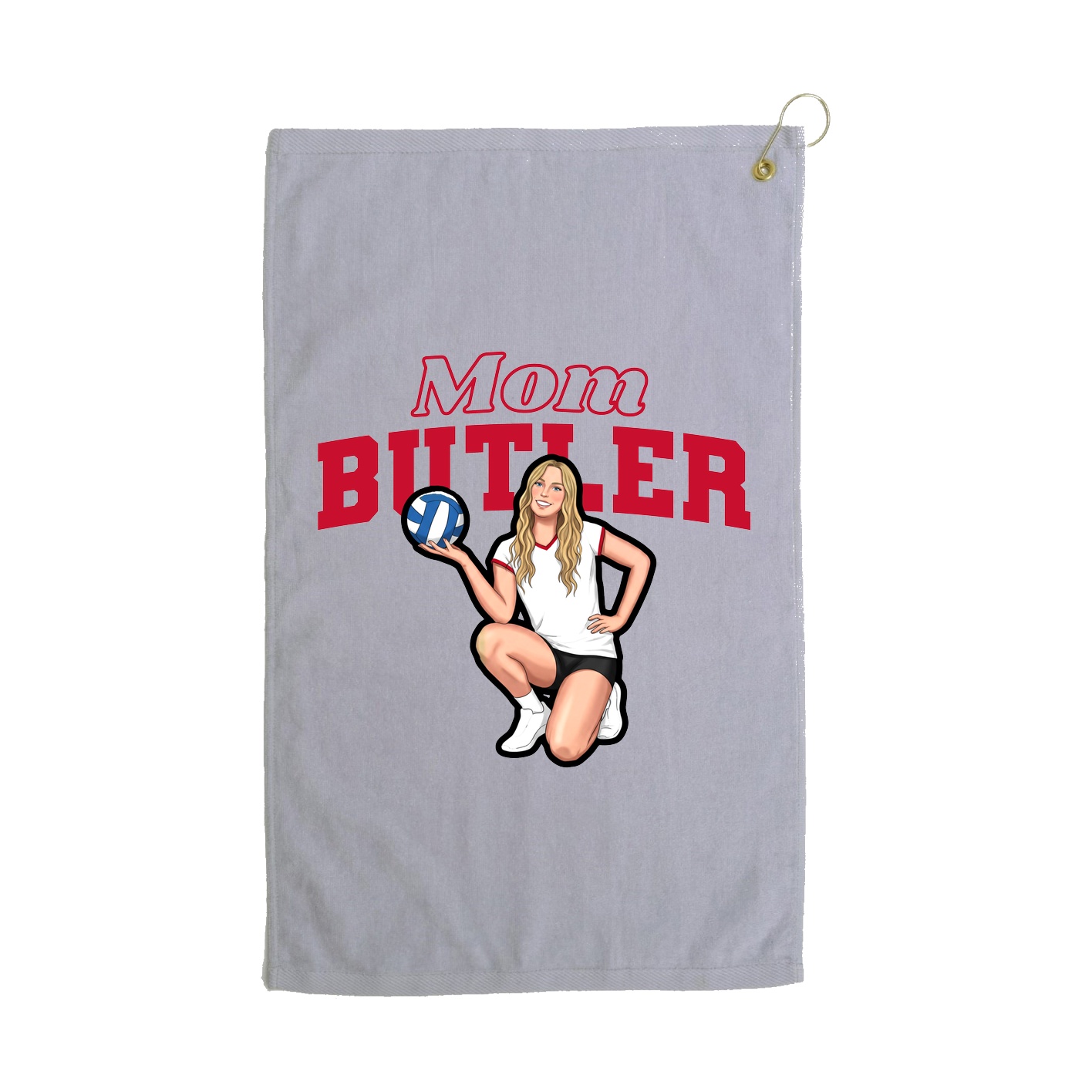 Golf Towel — Mothers Day Block in Grey
