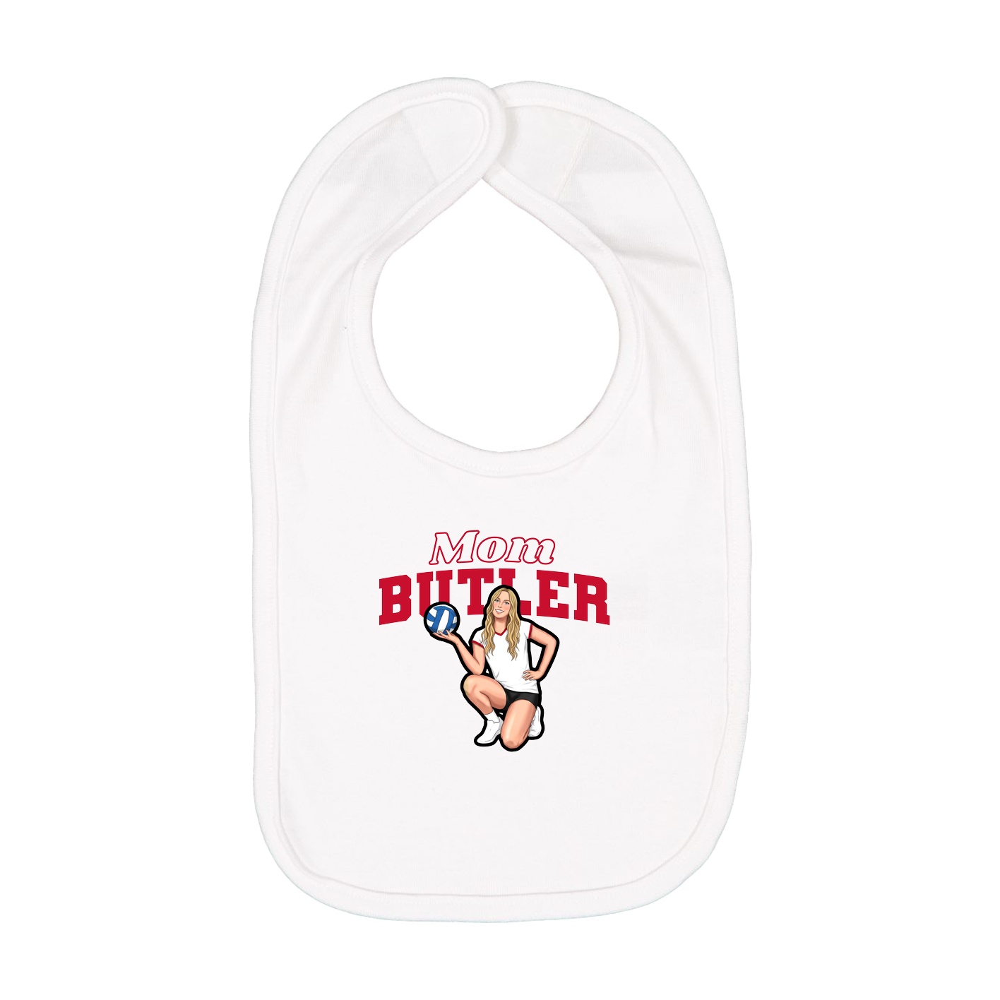 Infant Bib — Mothers Day Block in White
