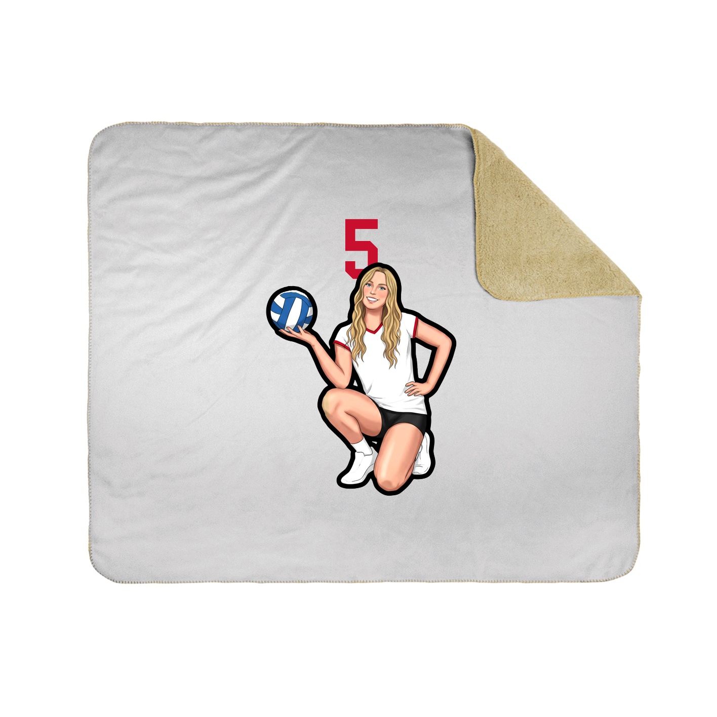 Throw Blanket — Number Top in White