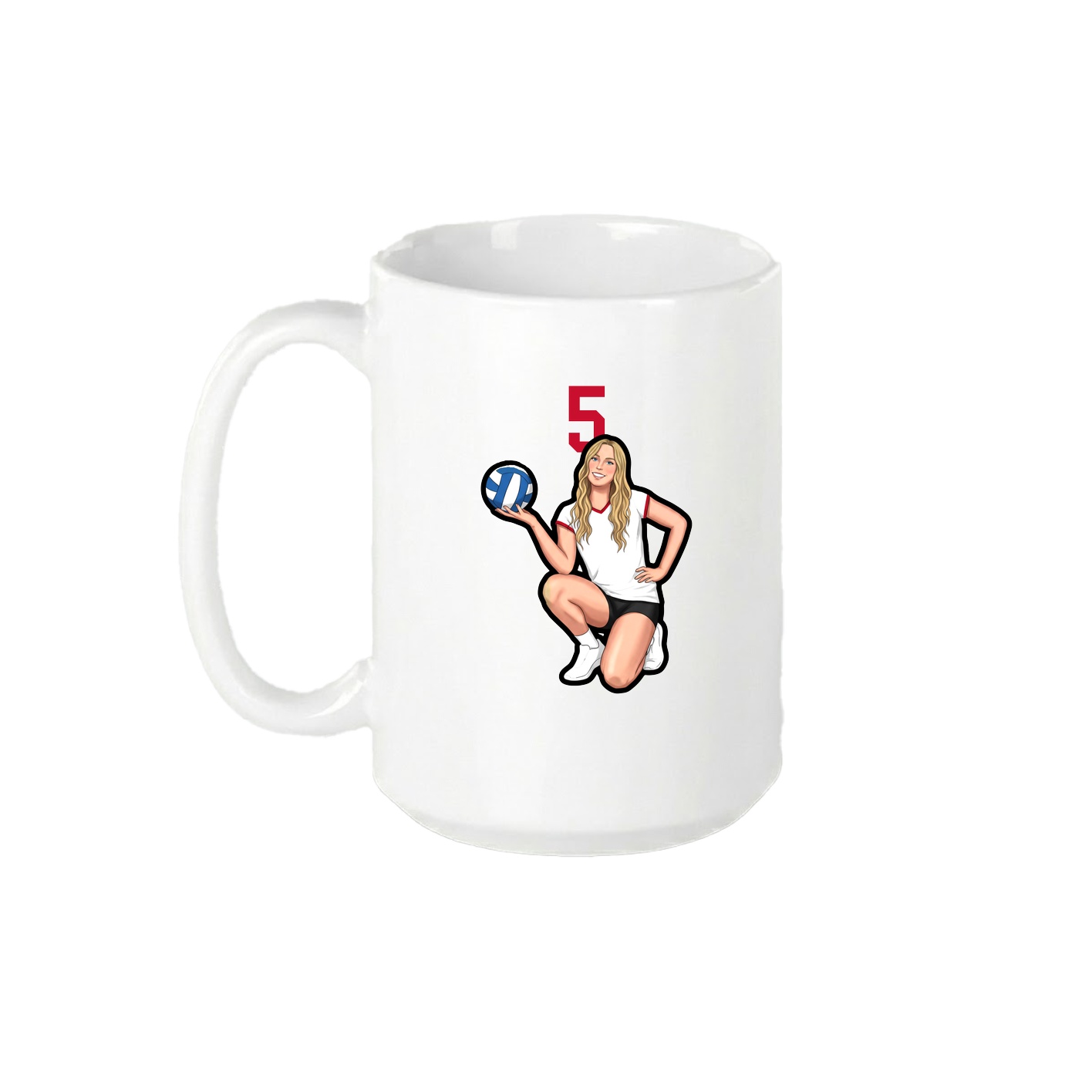 15oz Coffee Mug — Number Top in White