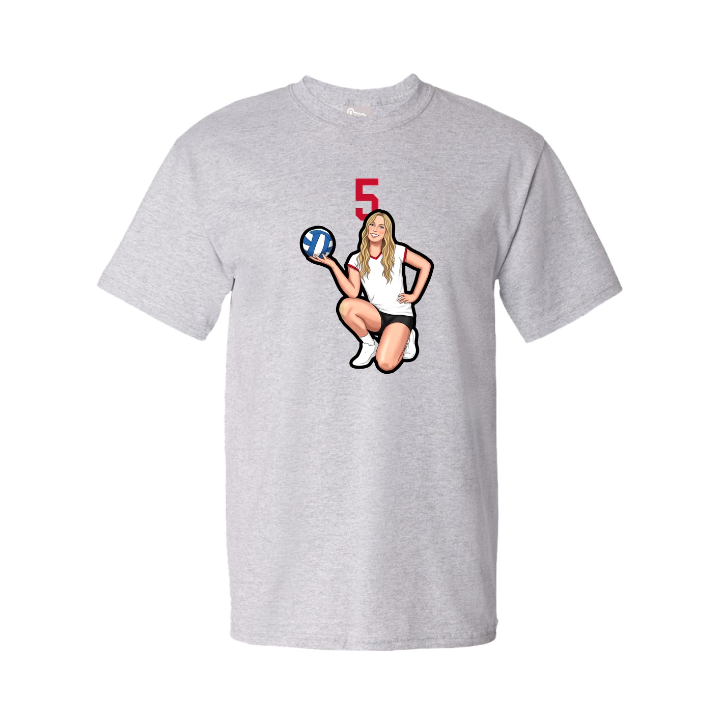 Youth Tee — Number Top in Grey
