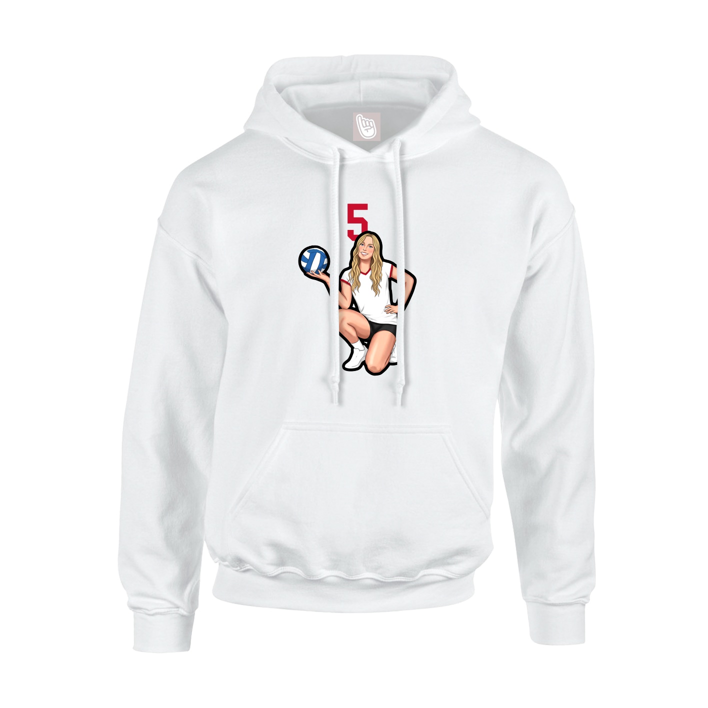 Hoodie — Number Top in White