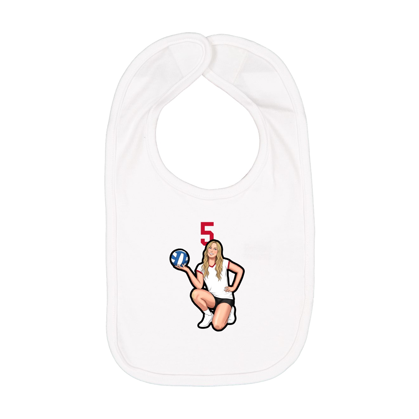 Infant Bib — Number Top in White