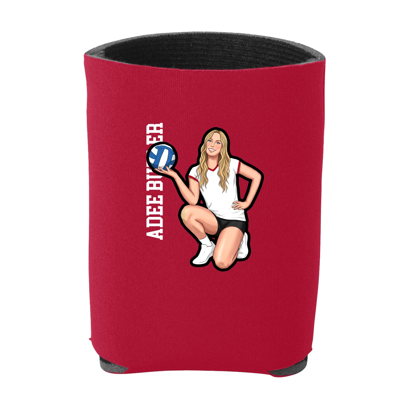 Can Holder — Name Vertical in Red