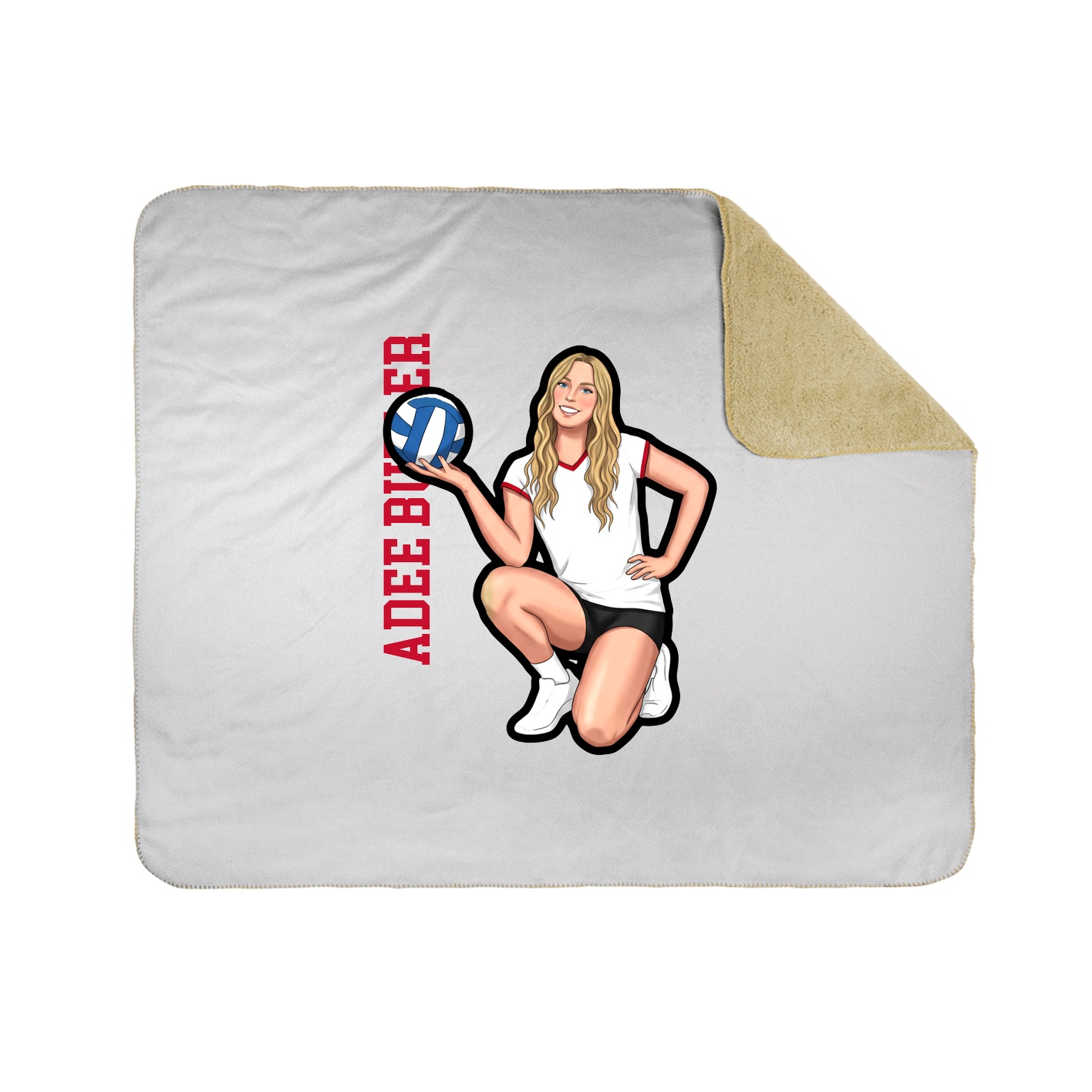Throw Blanket — Name Vertical in White