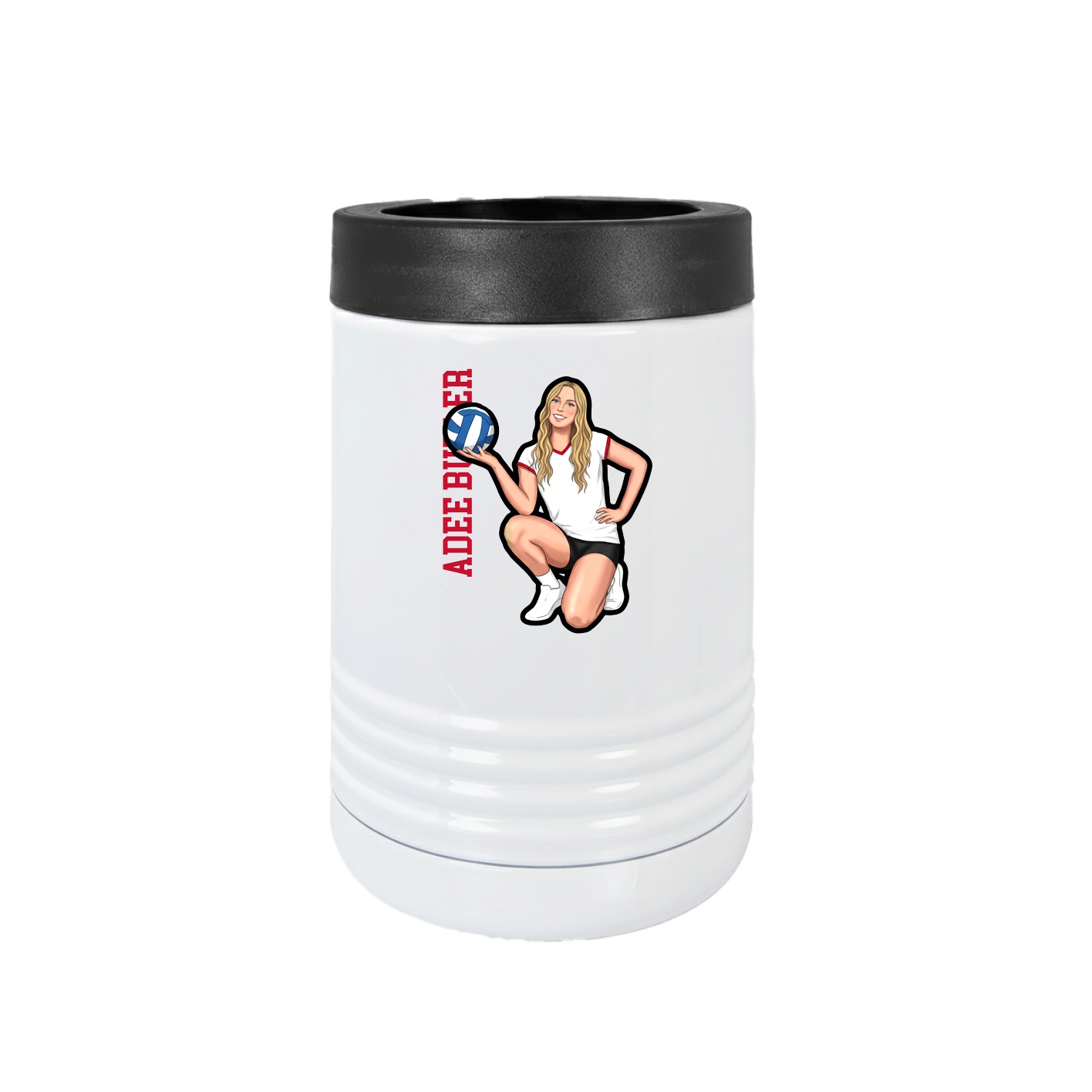 Beverage Holder — Name Vertical in White