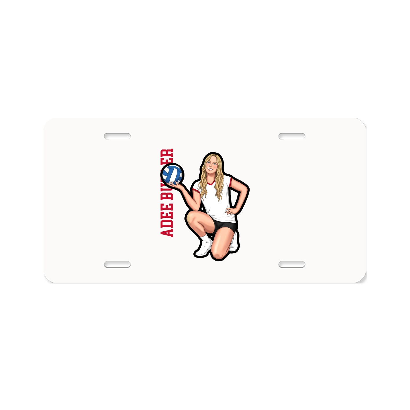 License Plate — Name Vertical in Classic