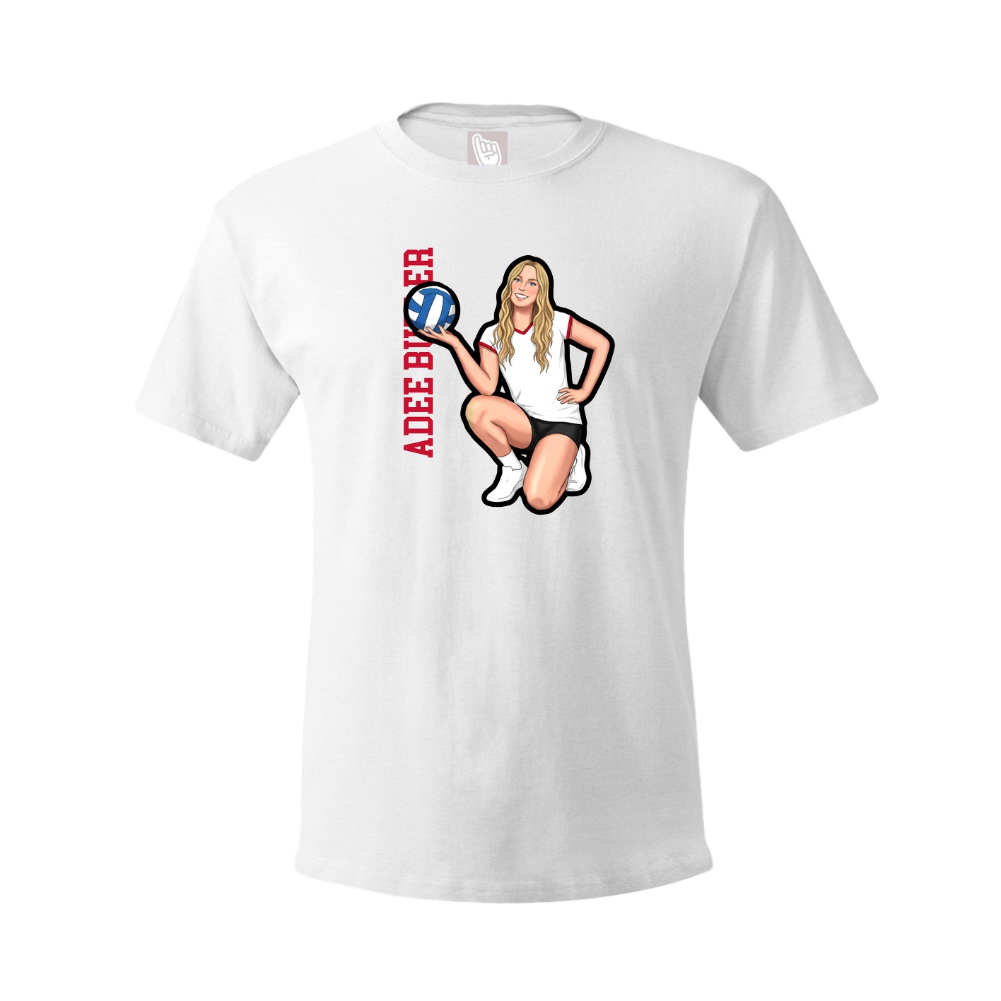 Tee — Name Vertical in White