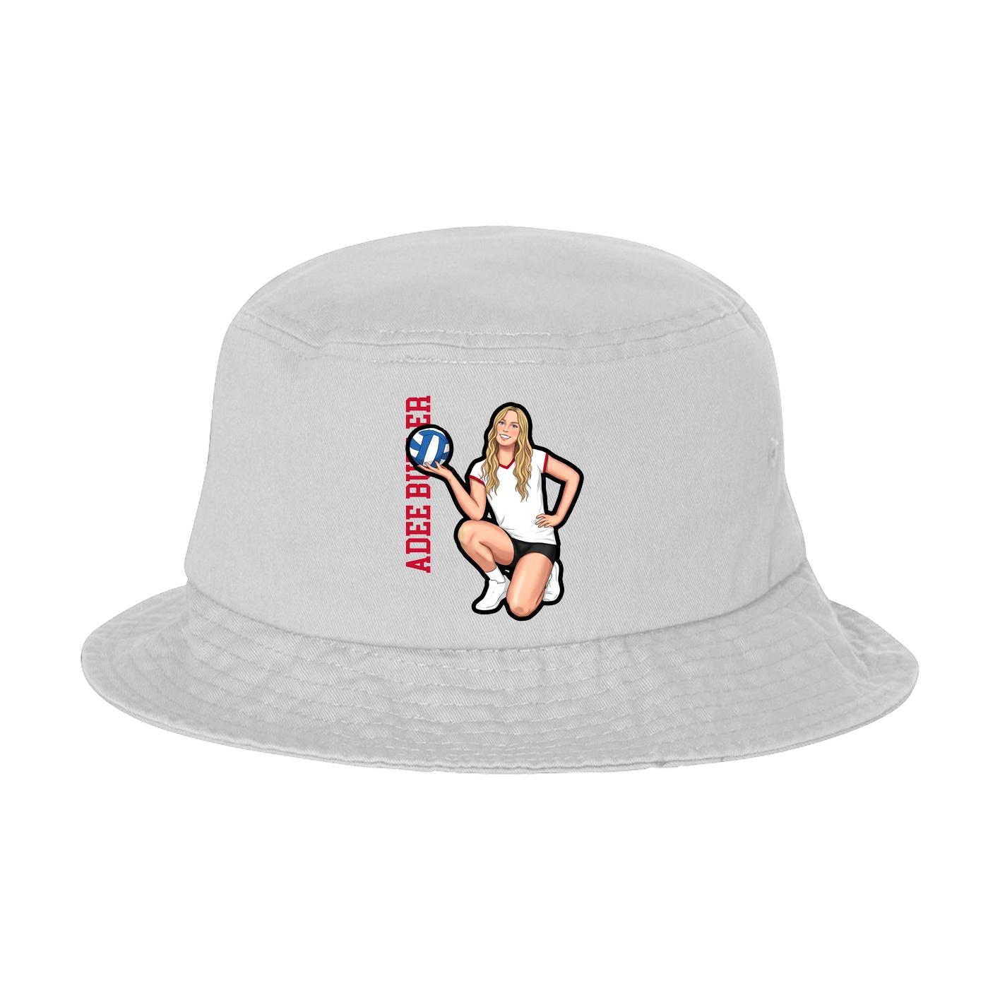 Bucket Cap — Name Vertical in White