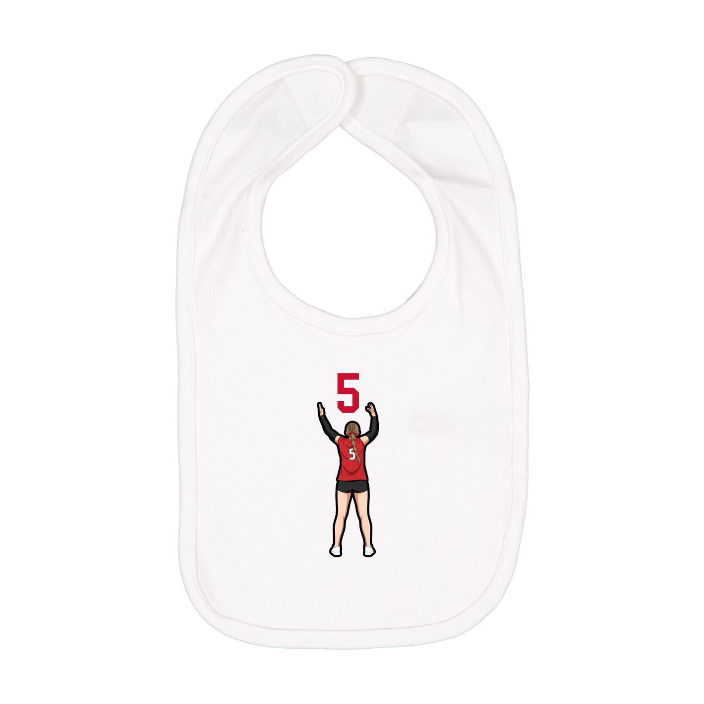 Infant Bib — Number Top in White