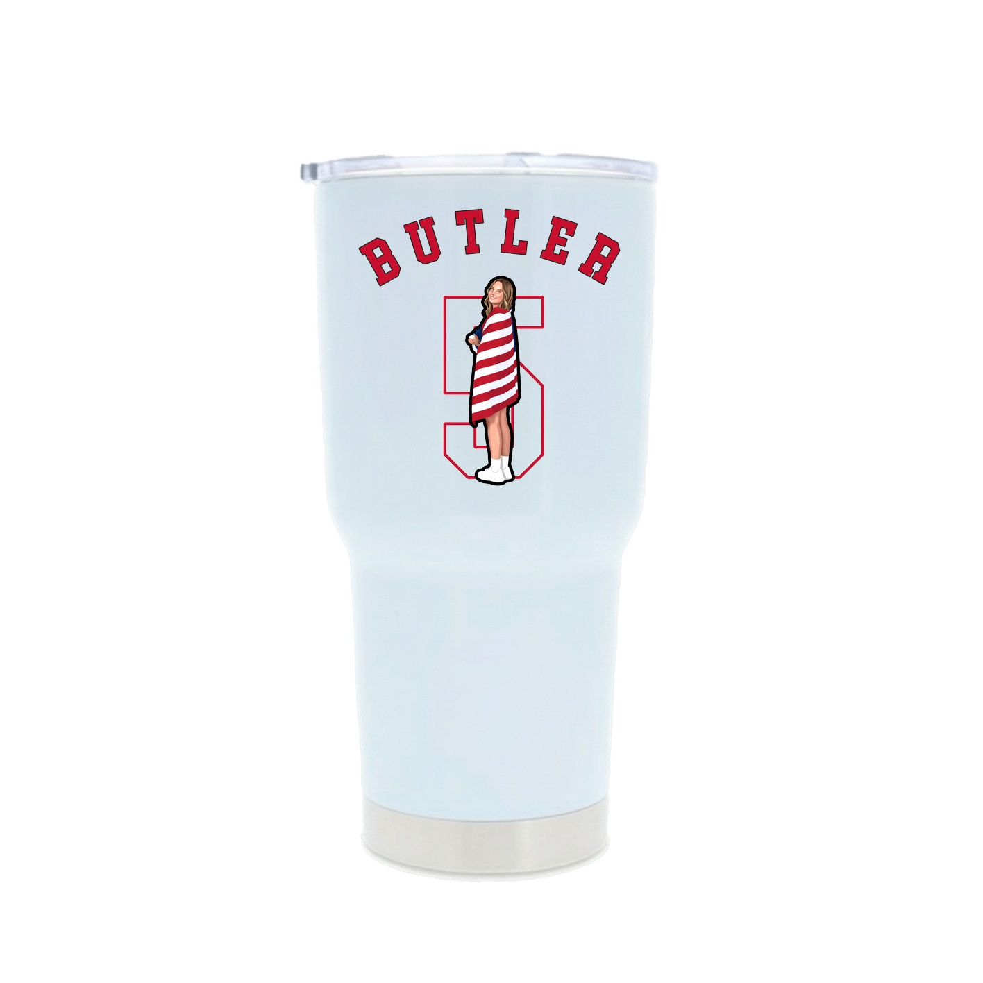 30oz Stainless Steel Tumbler — Shirsey Arch in White