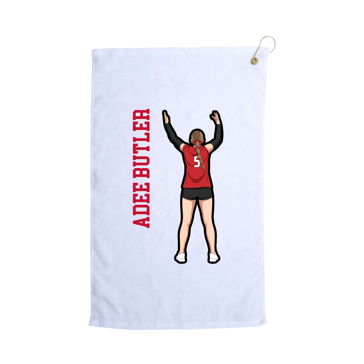 Golf Towel — Name Vertical in White