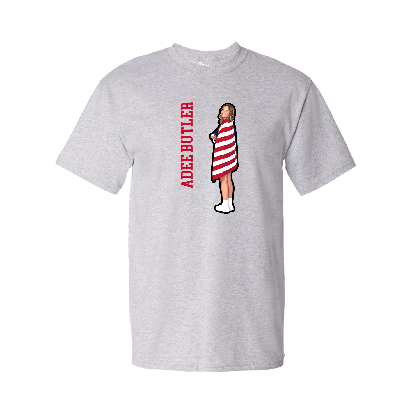 Tee — Name Vertical in Grey