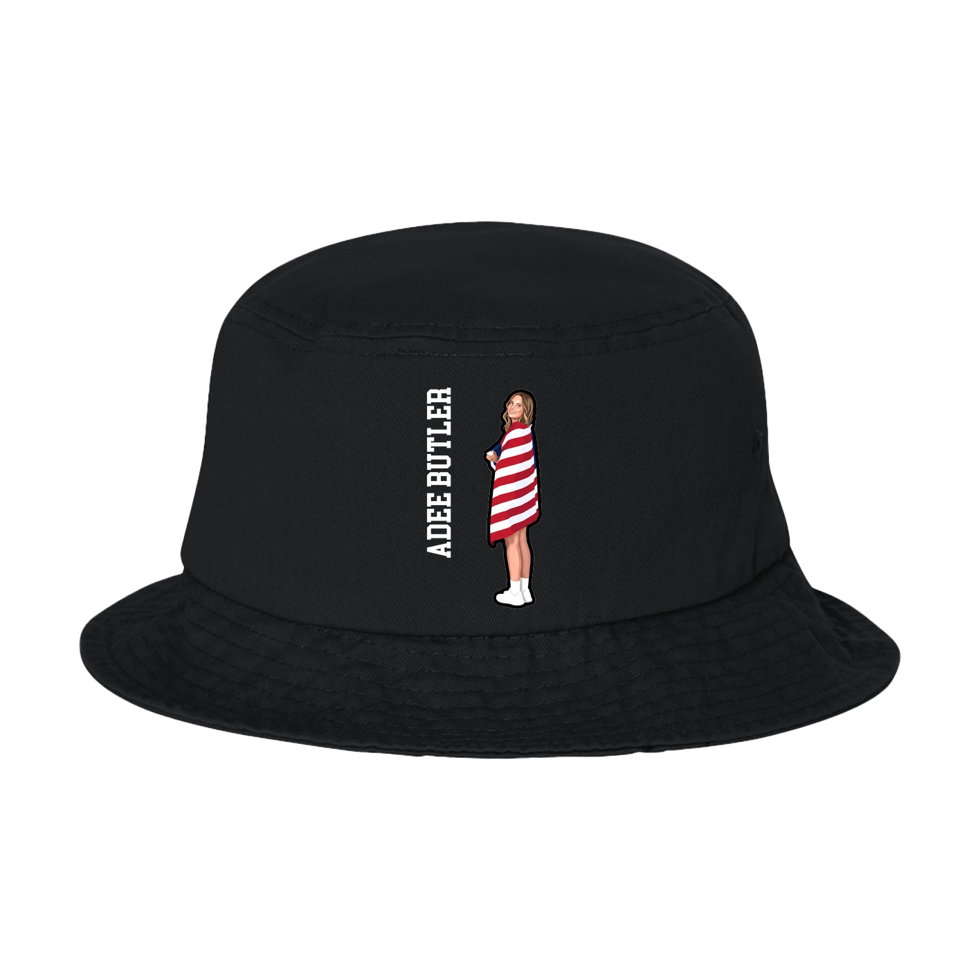 Bucket Cap — Name Vertical in Black