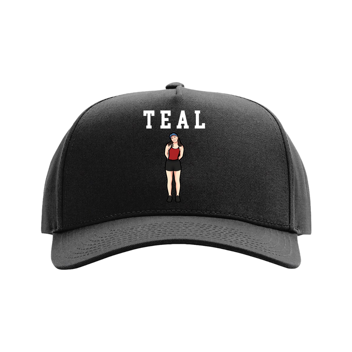 Full Fabric Five-Panel Champ Cap — Shirsey in Black