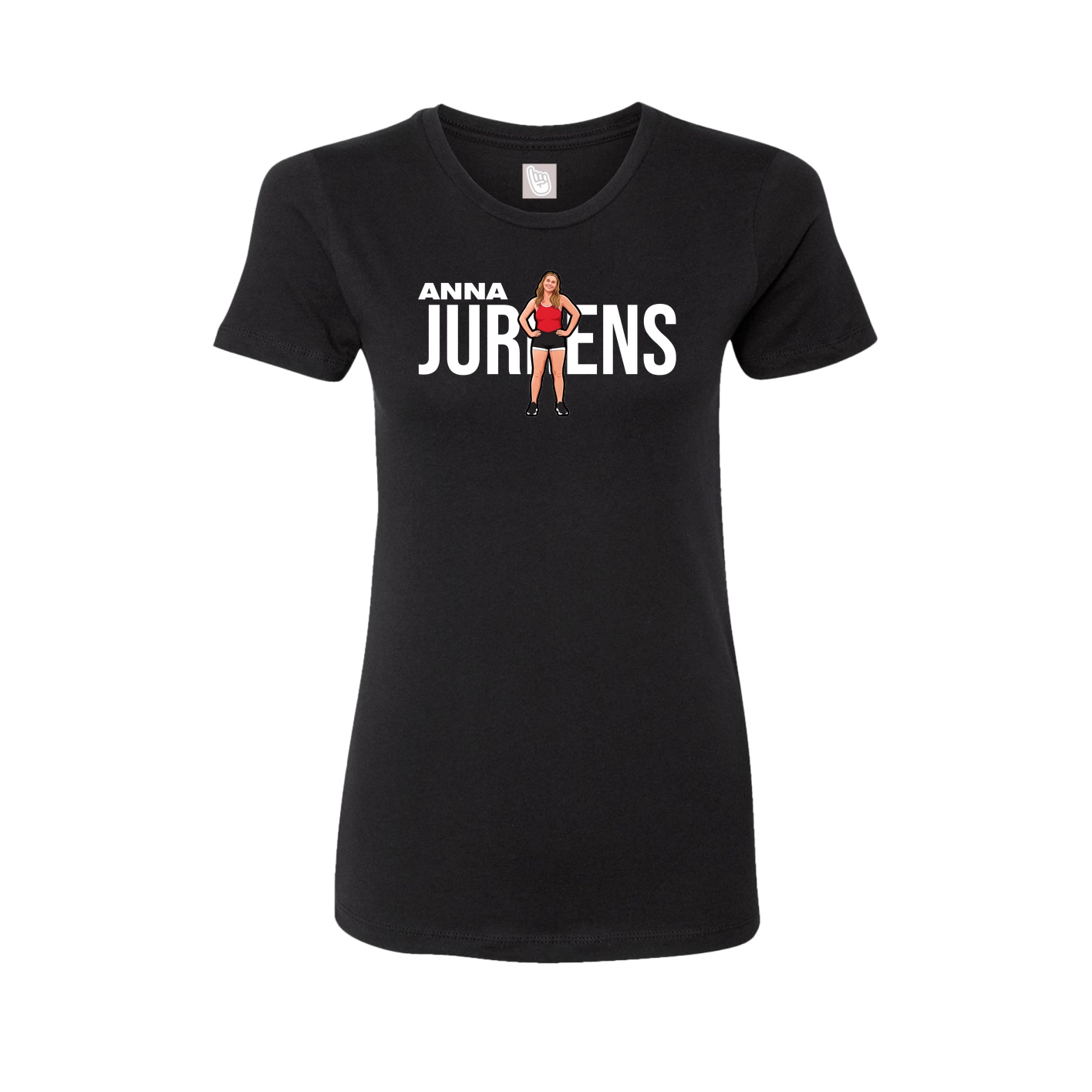 Fitted Women's Tee — Player Name in Black