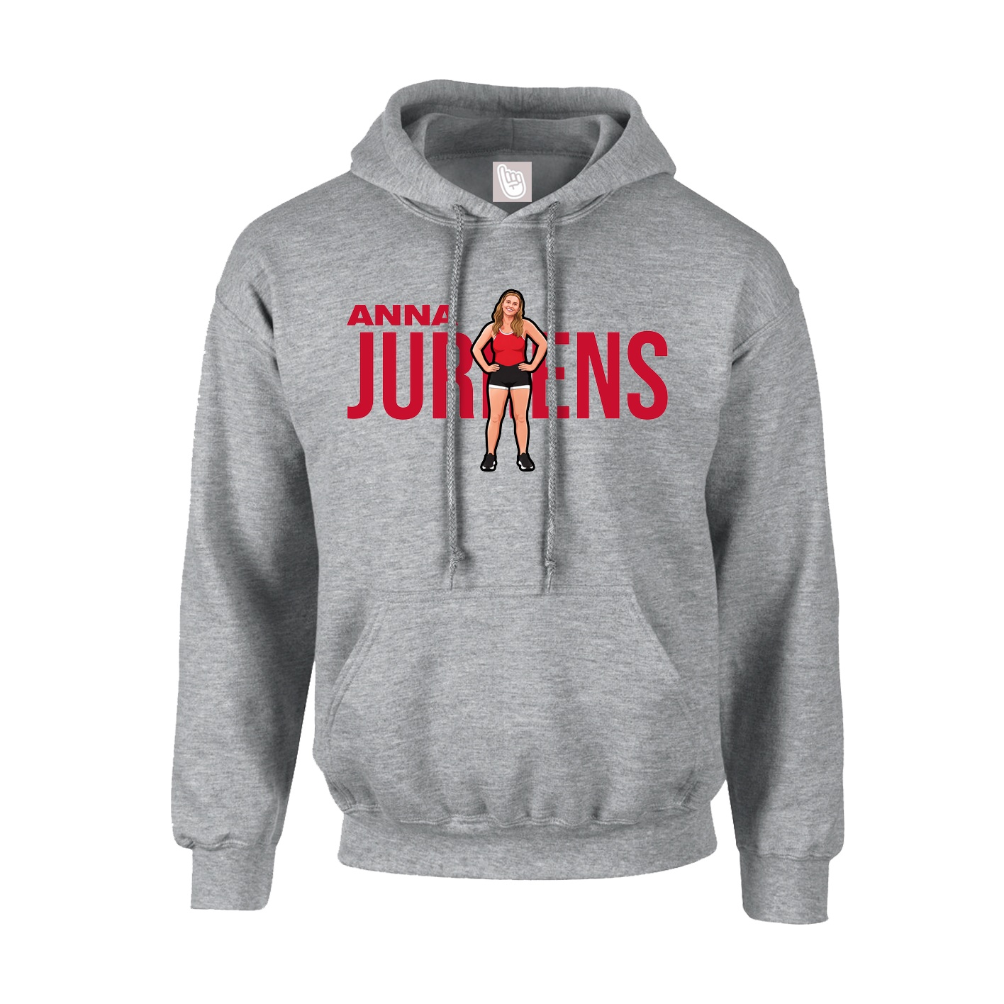 Hoodie — Player Name in Grey