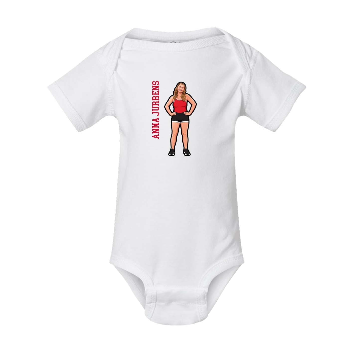 Baby Onesie — Name Vertical in White