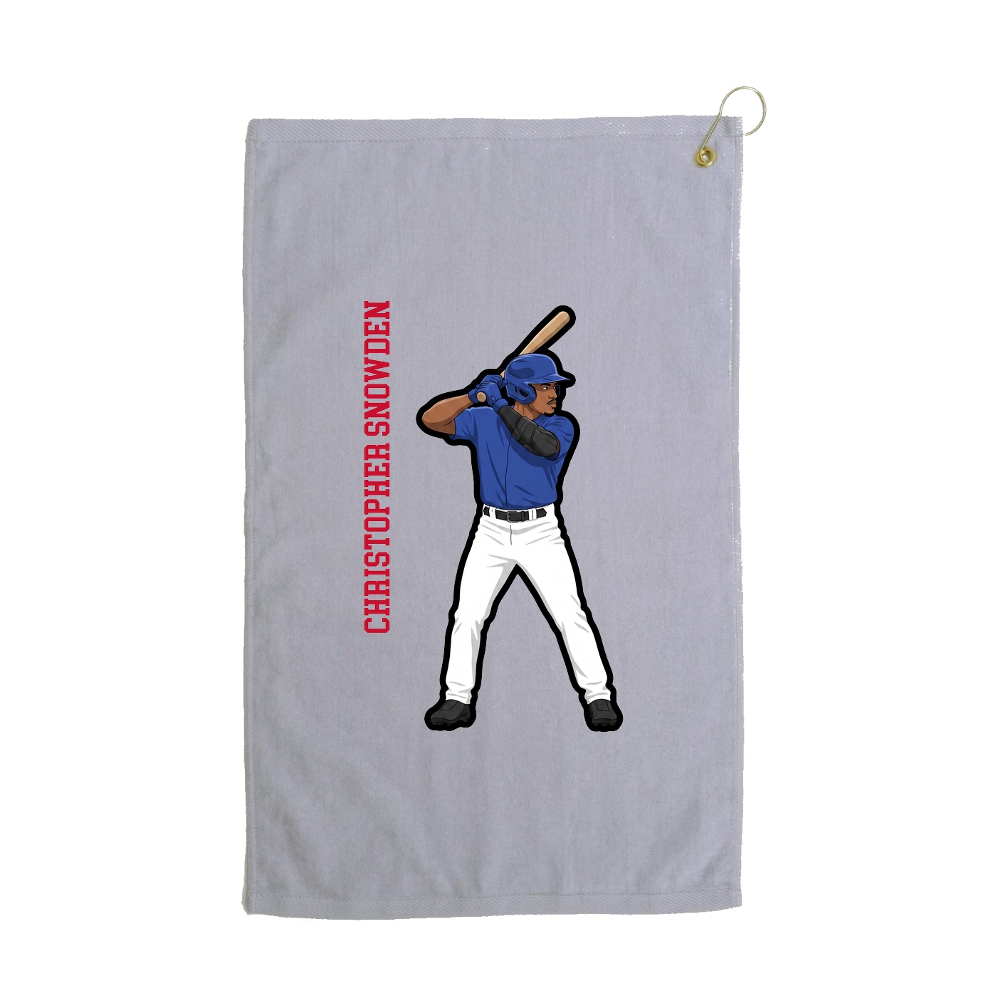 Golf Towel — Name Vertical in Grey