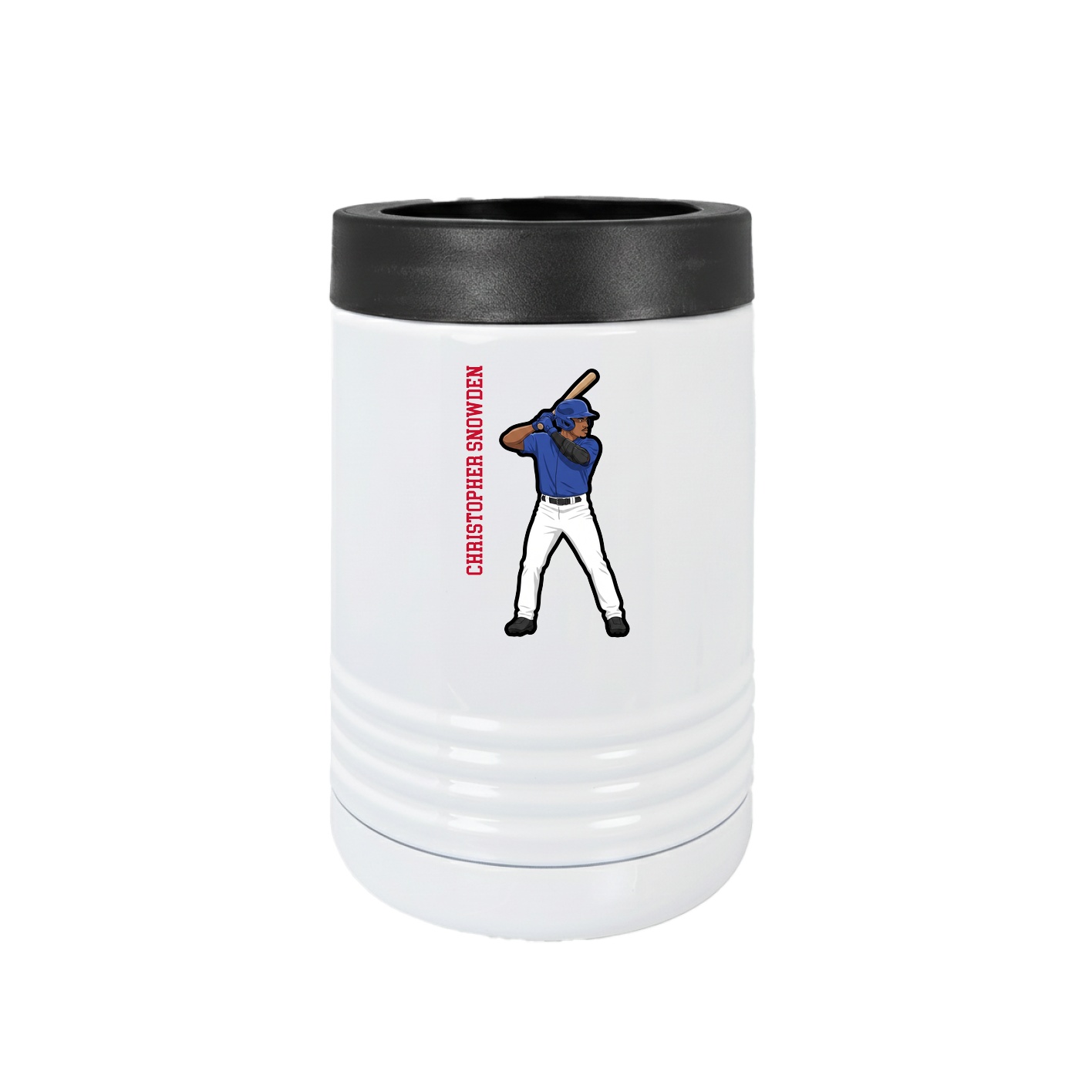 Beverage Holder — Name Vertical in White
