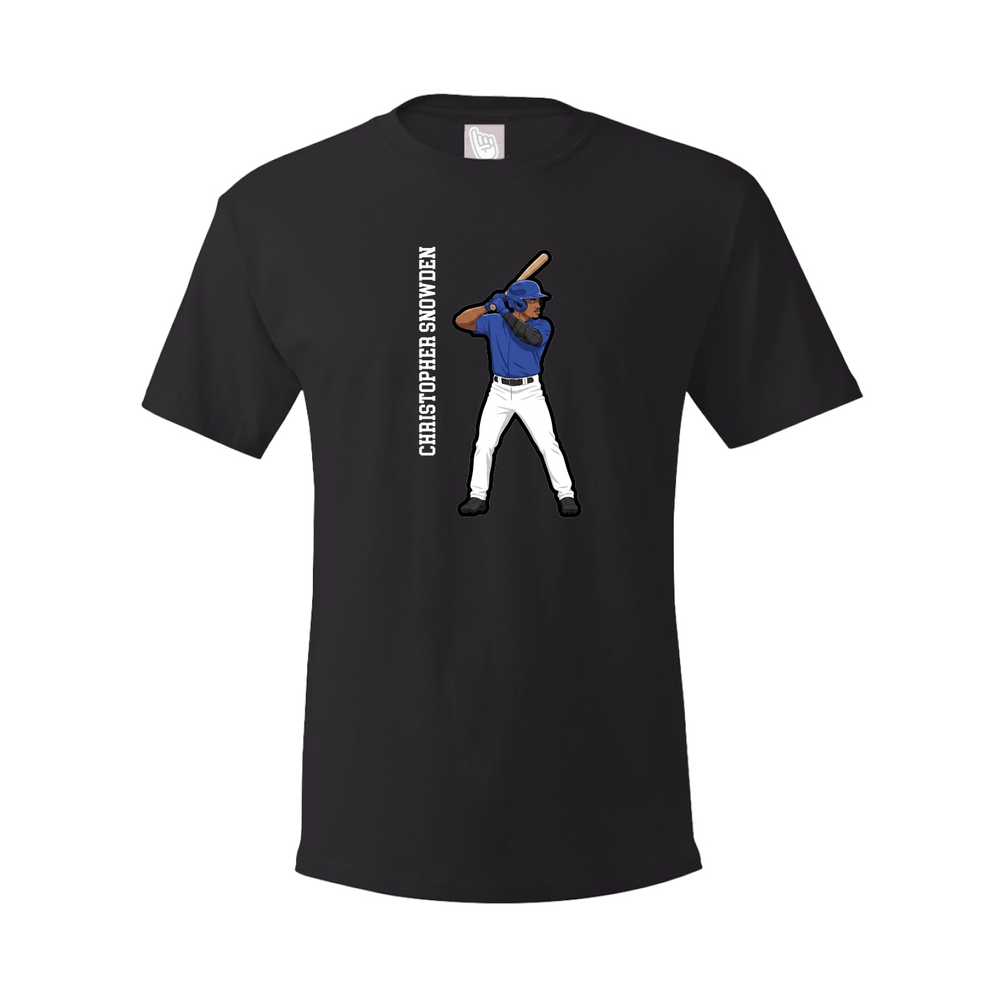 Youth Tee — Name Vertical in Black