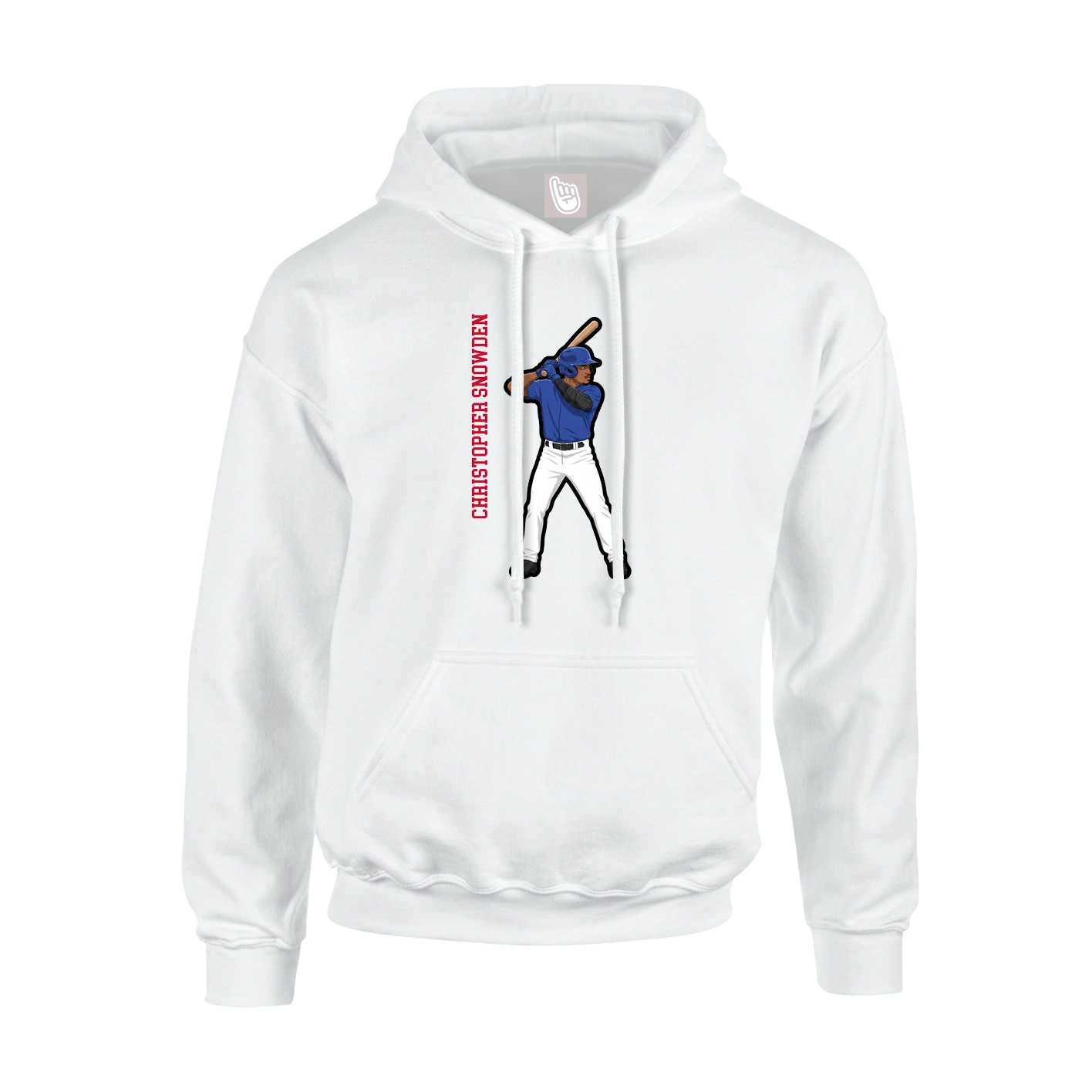 Youth Hoodie — Name Vertical in White