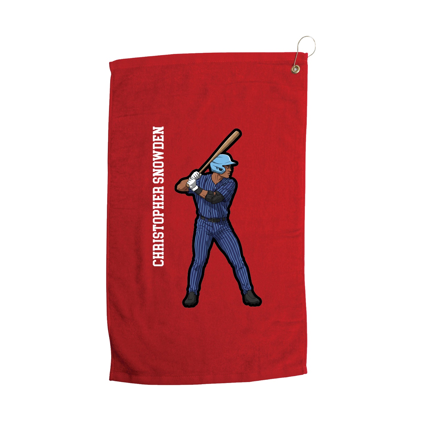 Golf Towel — Name Vertical in Red