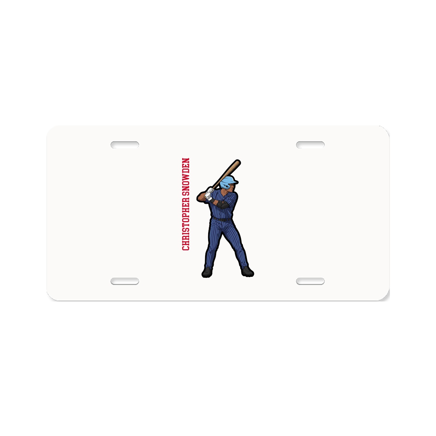 License Plate — Name Vertical in Classic