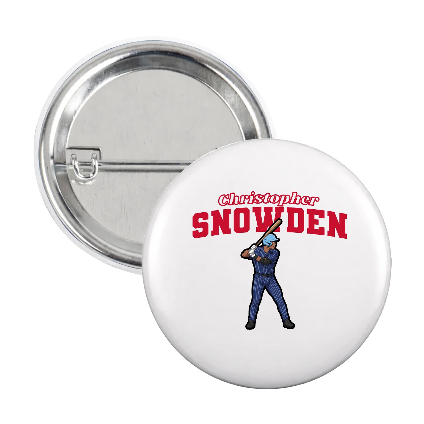 Game Day Button — Name Arch in White