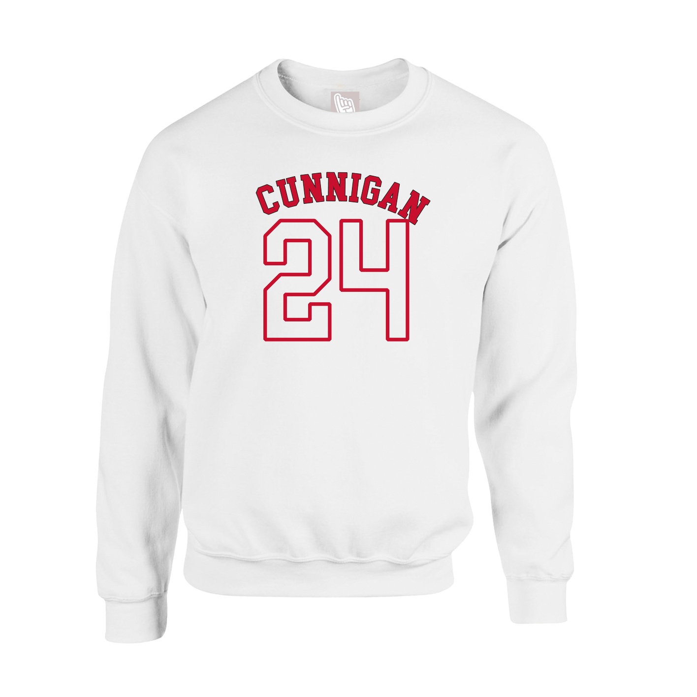 Fleece Crew — Shirsey Arch in White