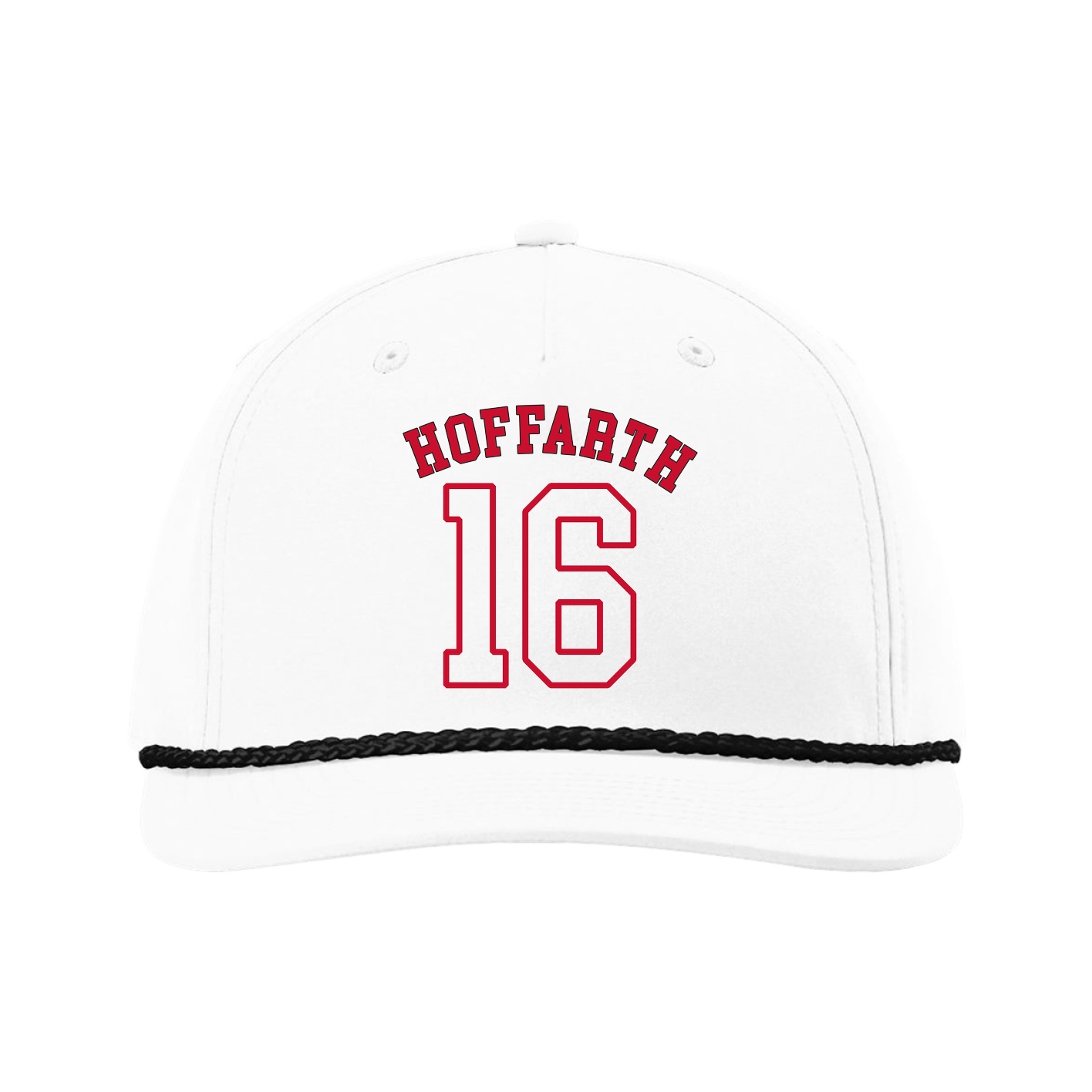 Five-Panel Classic Rope Cap — Shirsey Arch in White