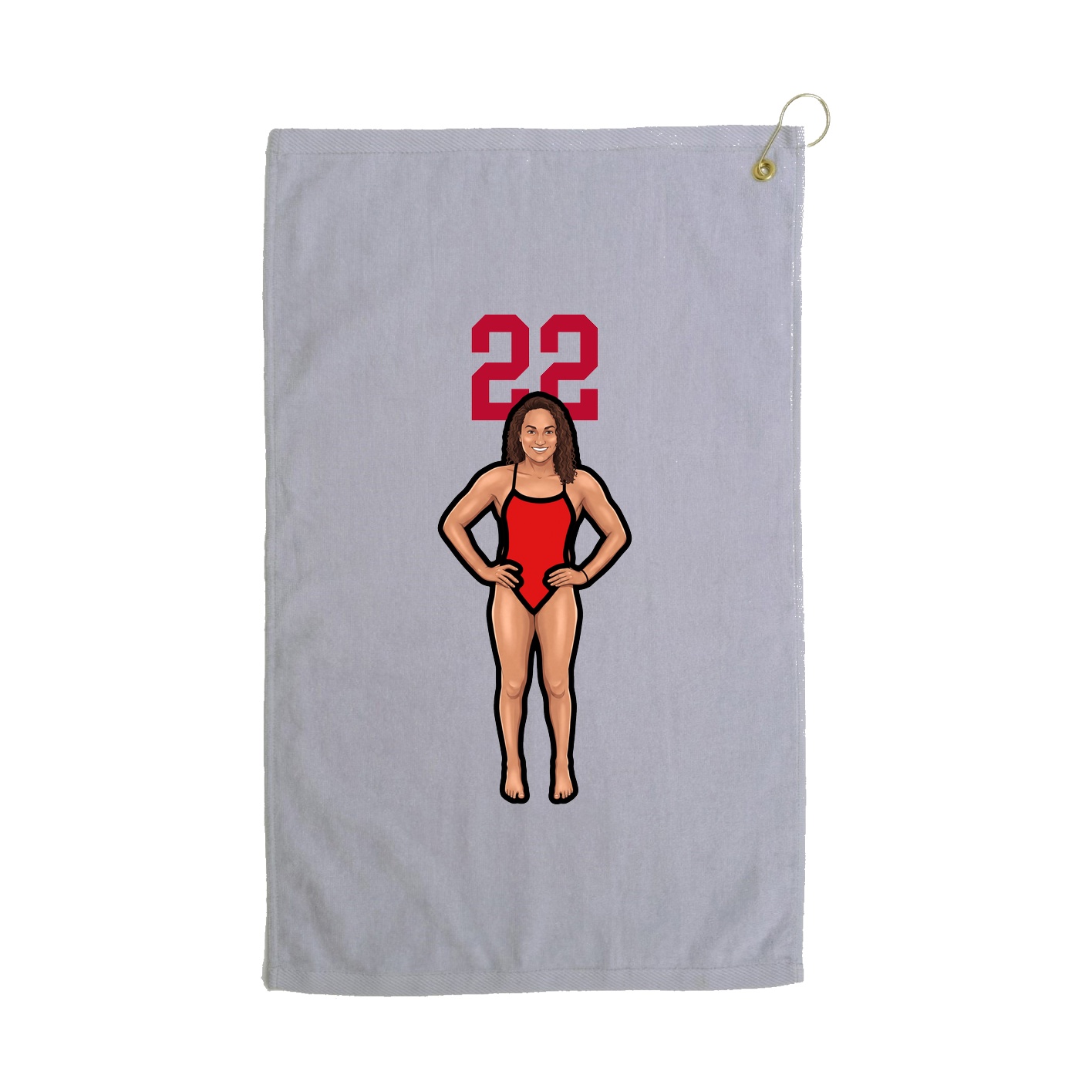 Golf Towel — Number Top in Grey