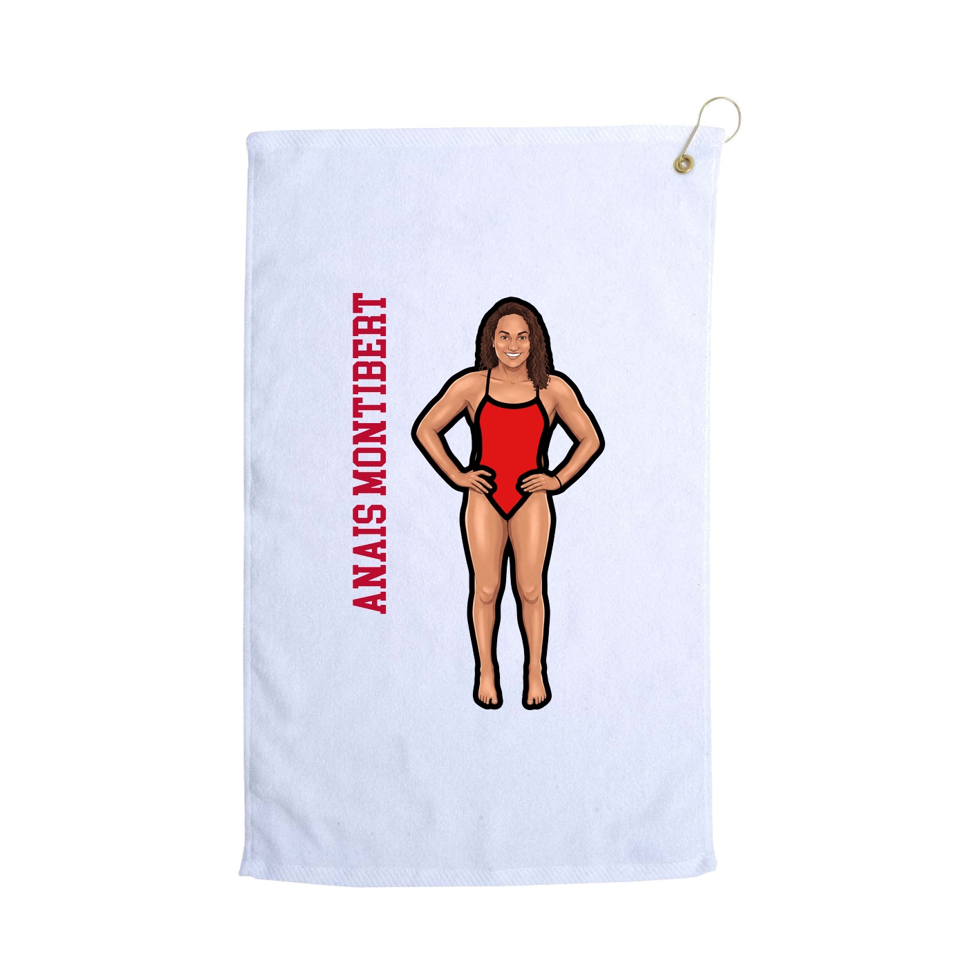 Golf Towel — Name Vertical in White