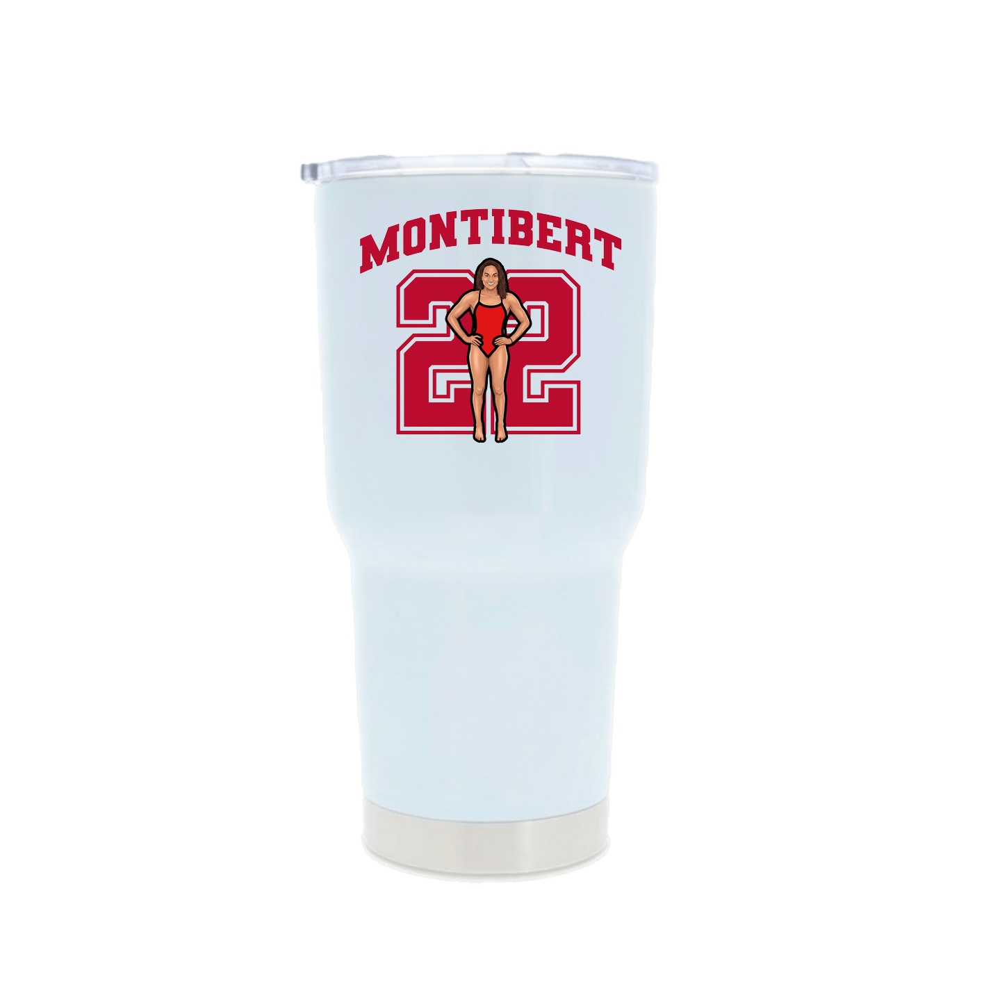 30oz Stainless Steel Tumbler — Number in White