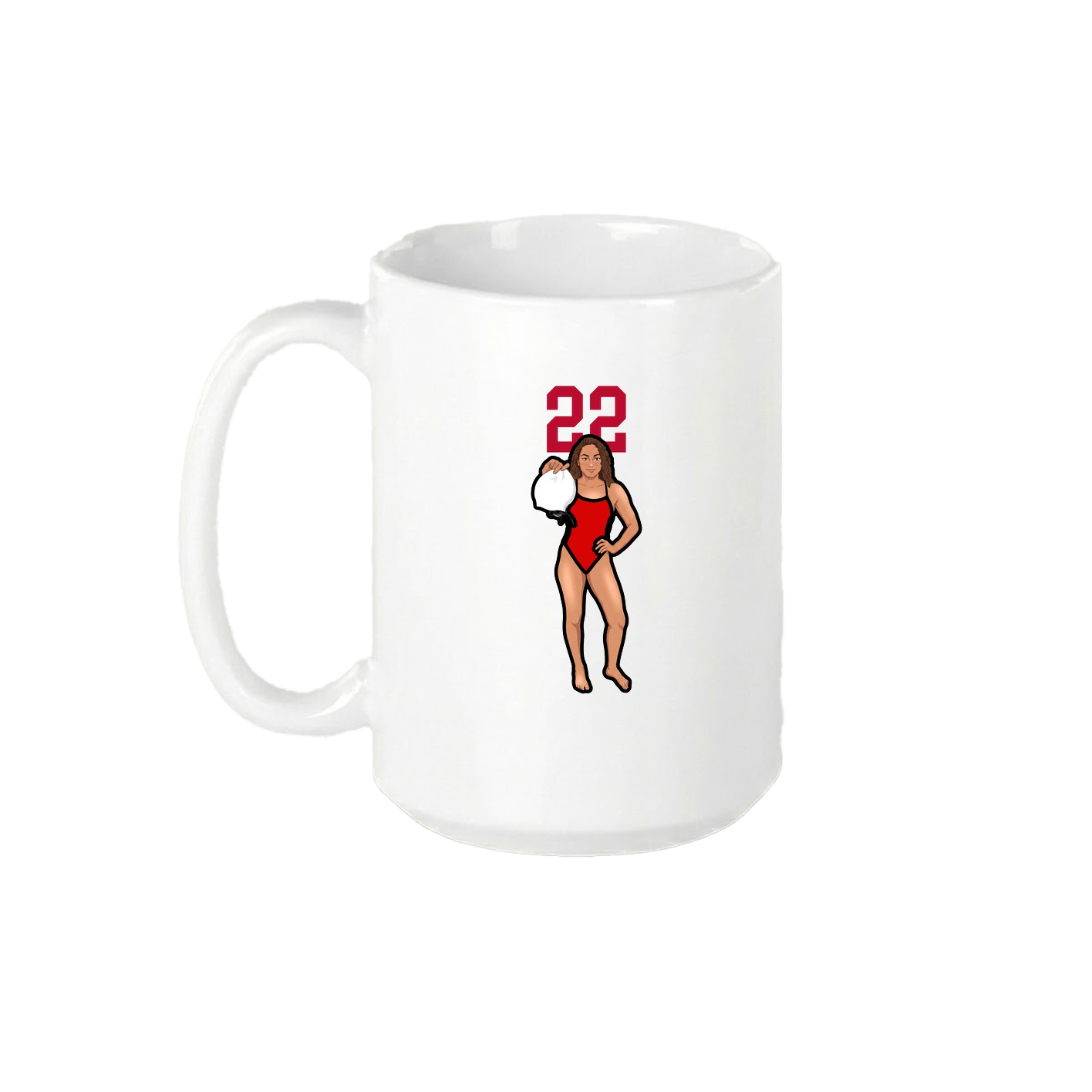 15oz Coffee Mug — Number Top in White