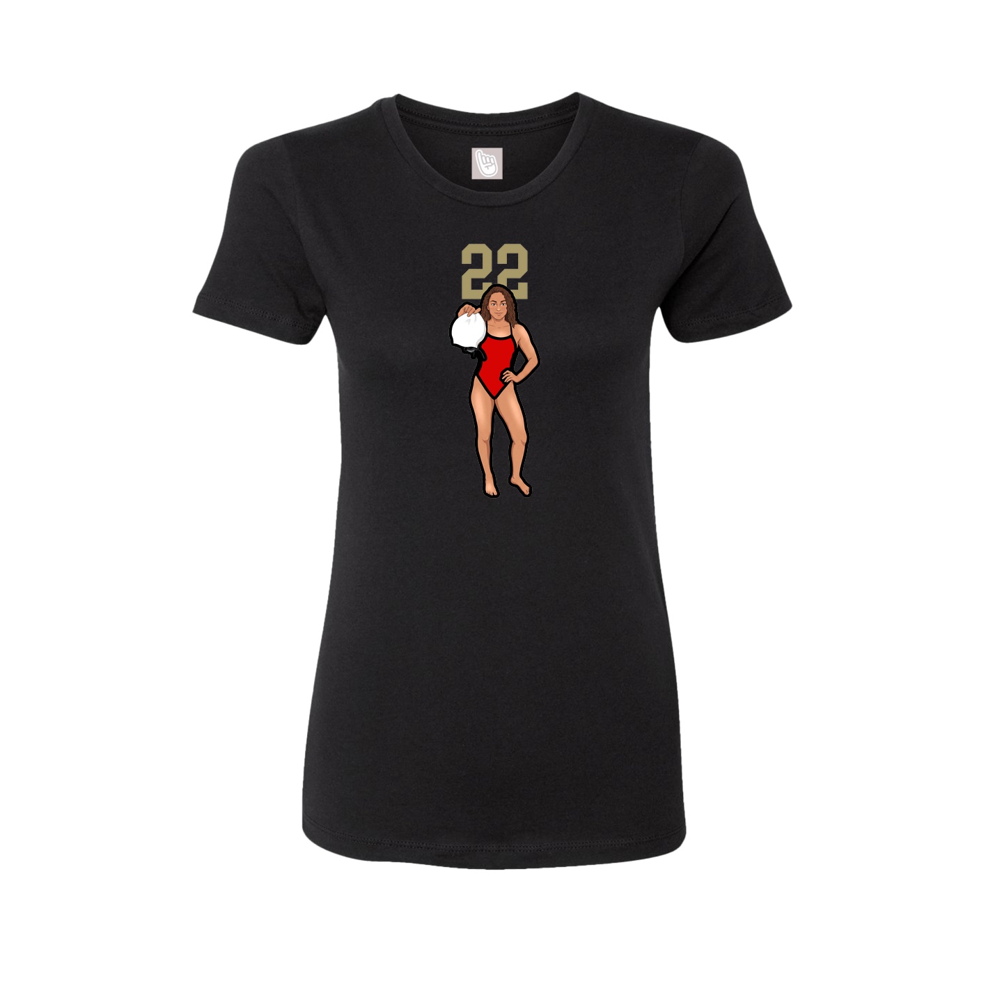 Womens Tee — Number Top in Black